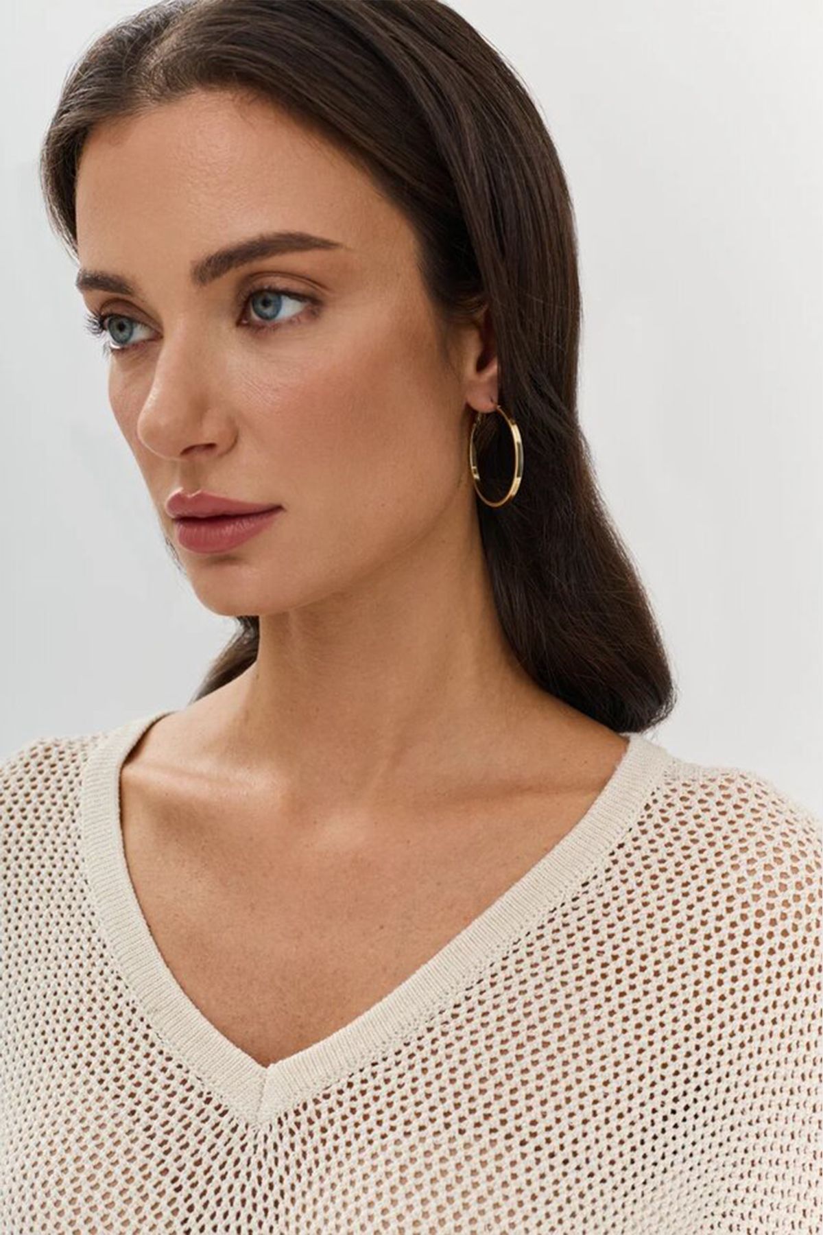 Трикотажный джемпер в сетку, 50р