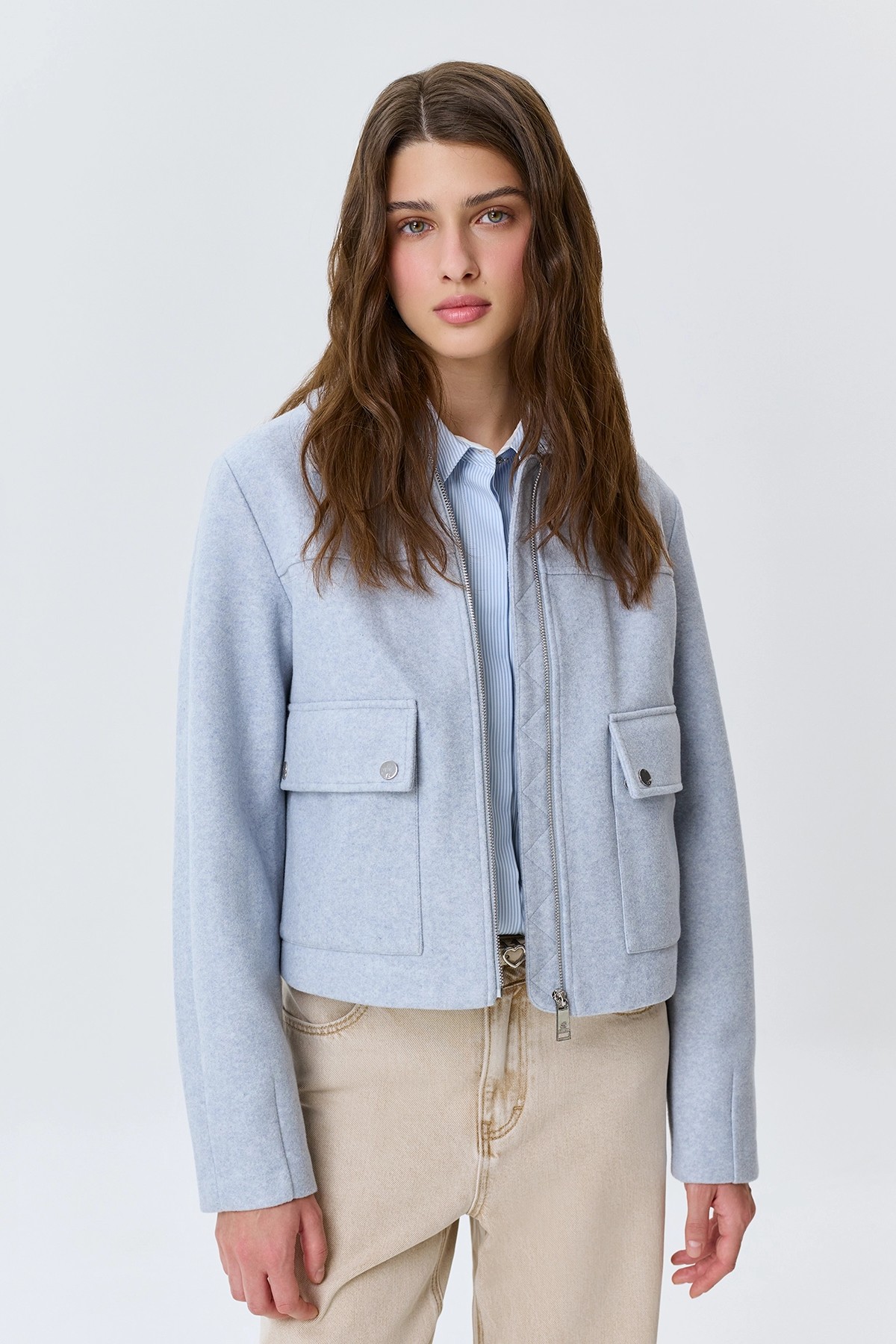 Яркий жакет из пальтовой ткани, 52