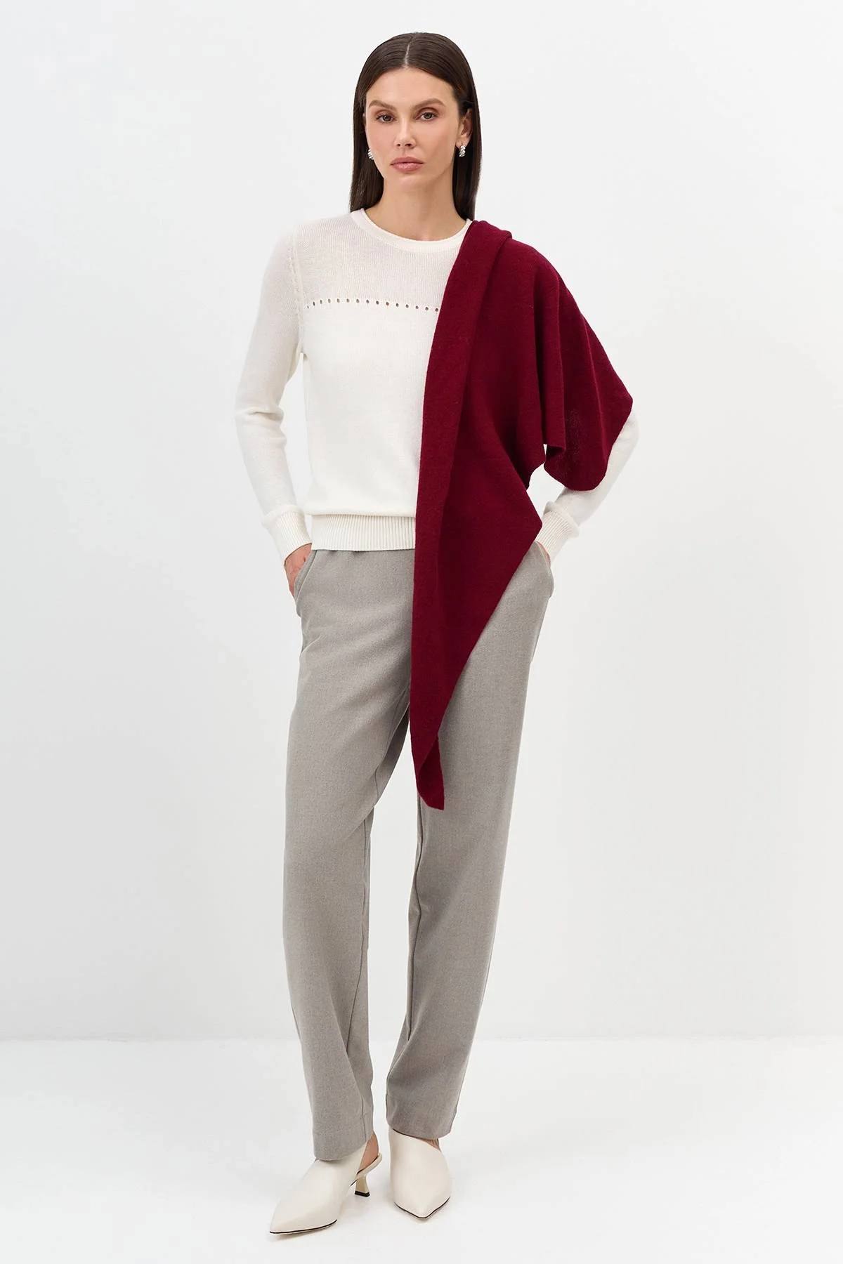 Джемпер с ажурным декором, 42