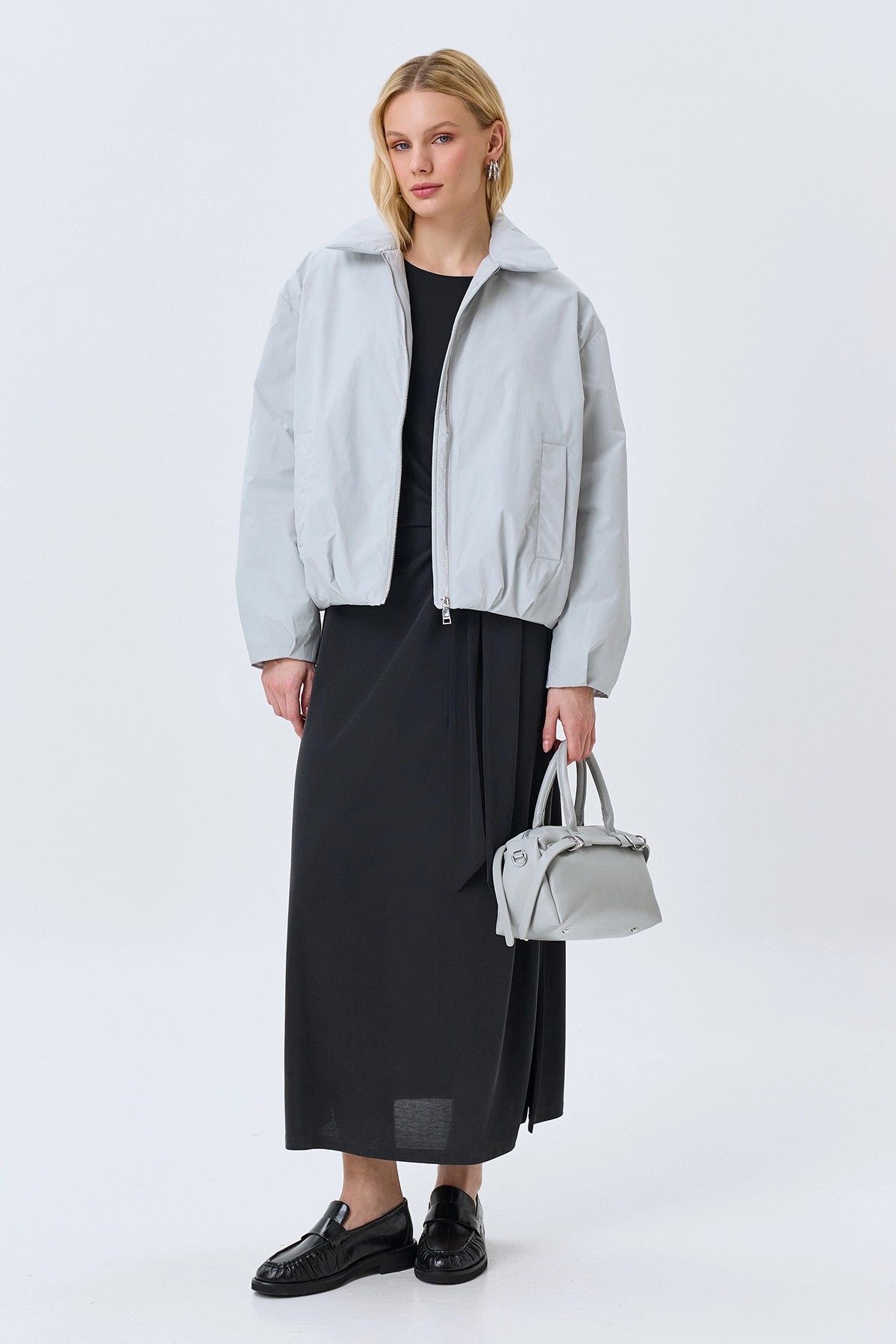 Укороченный утепленный бомбер, 45