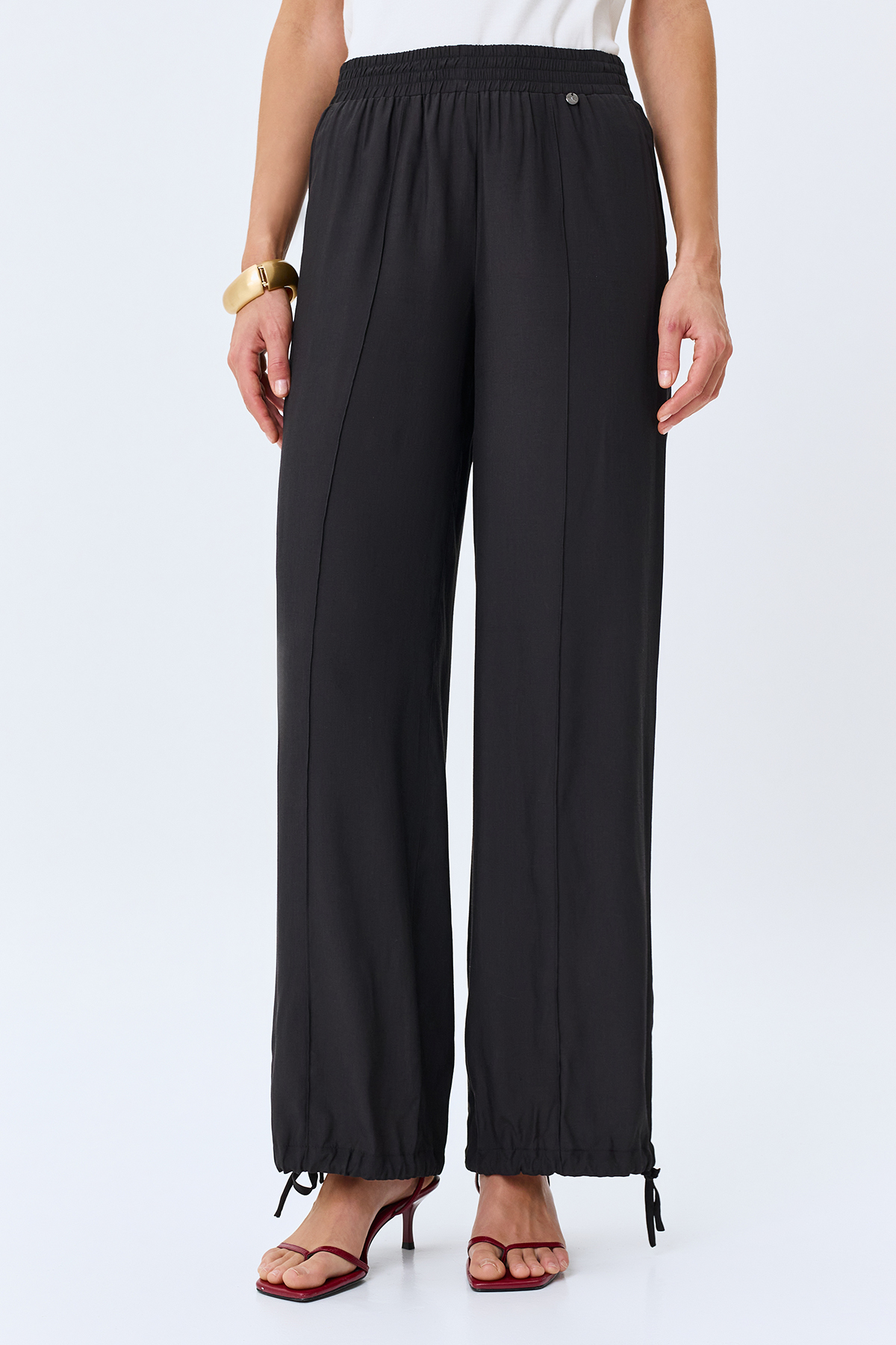 Легкие брюки с кулиской по низу, 52