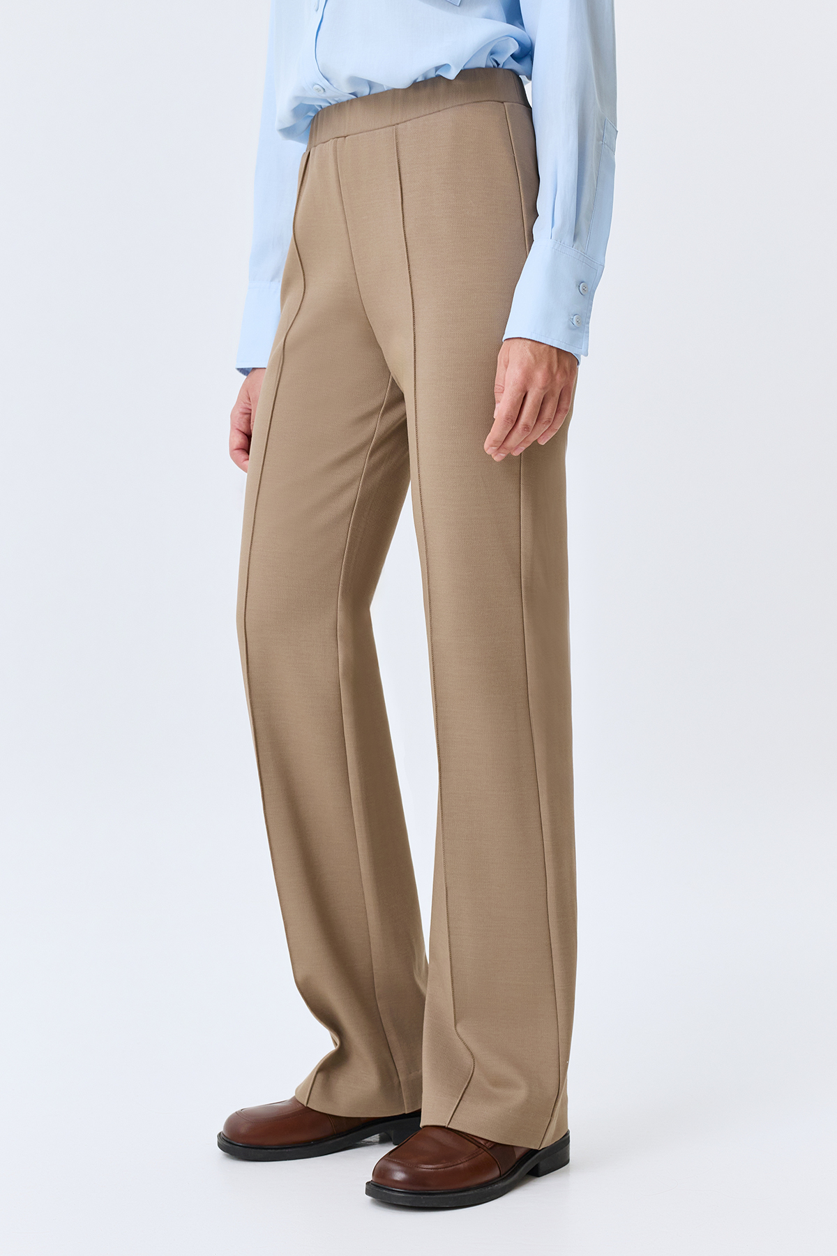 Брюки из джерси с простроченными стрелками, 52