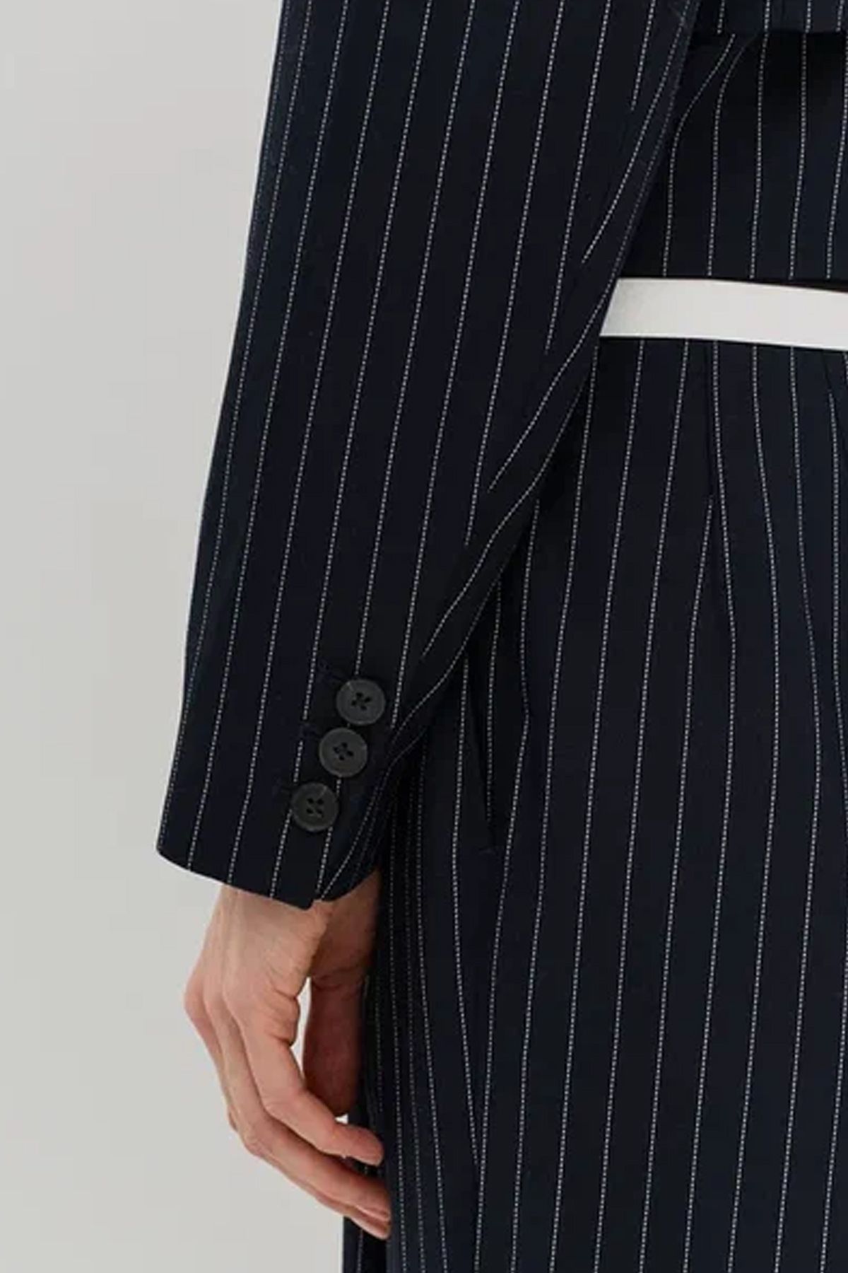 Укороченный жакет-трансформер в полоску, 52р