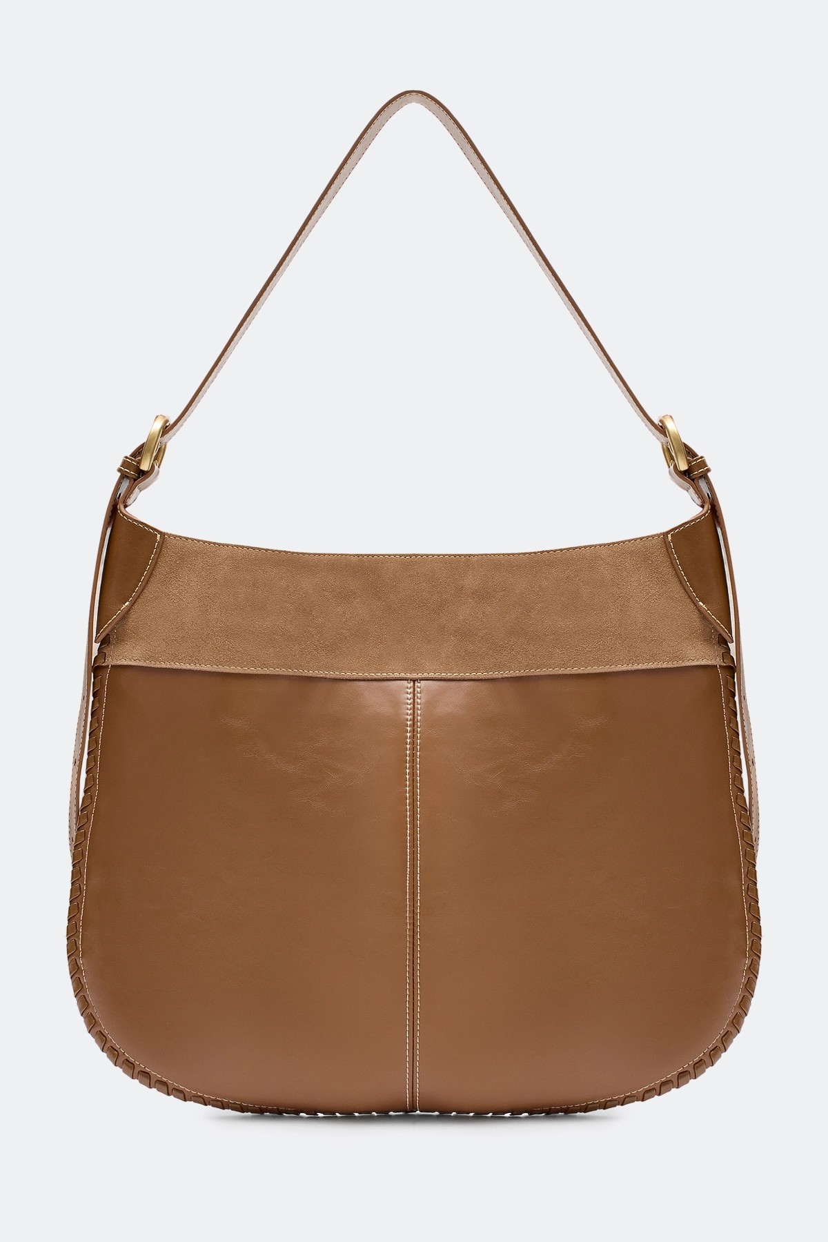 Комбинированная сумка из натуральной замши, One