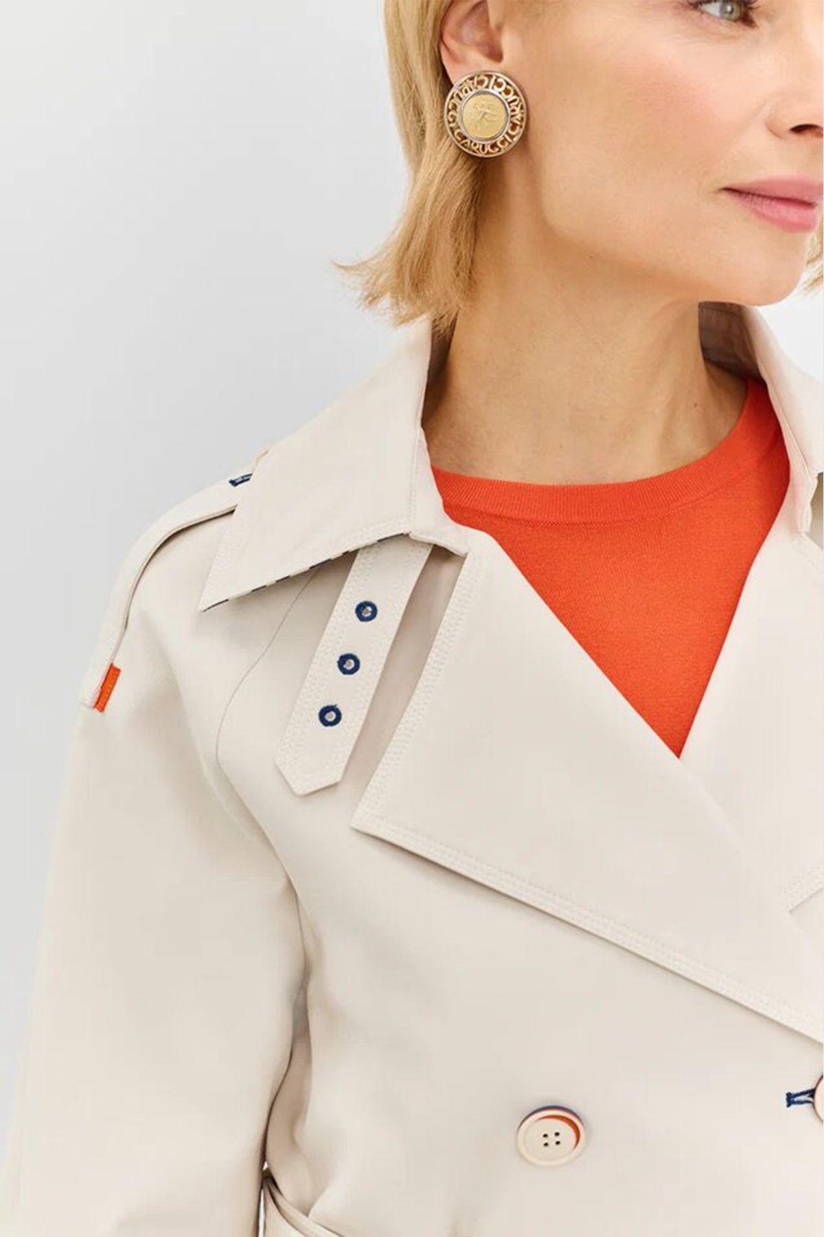 Изящный плащ миди с ремнем, 52р