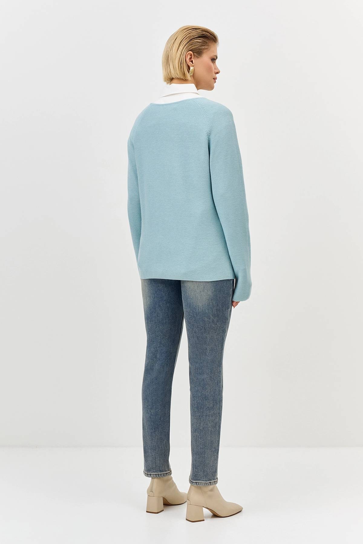 Утепленные джинсы с контрастными деталями, 46