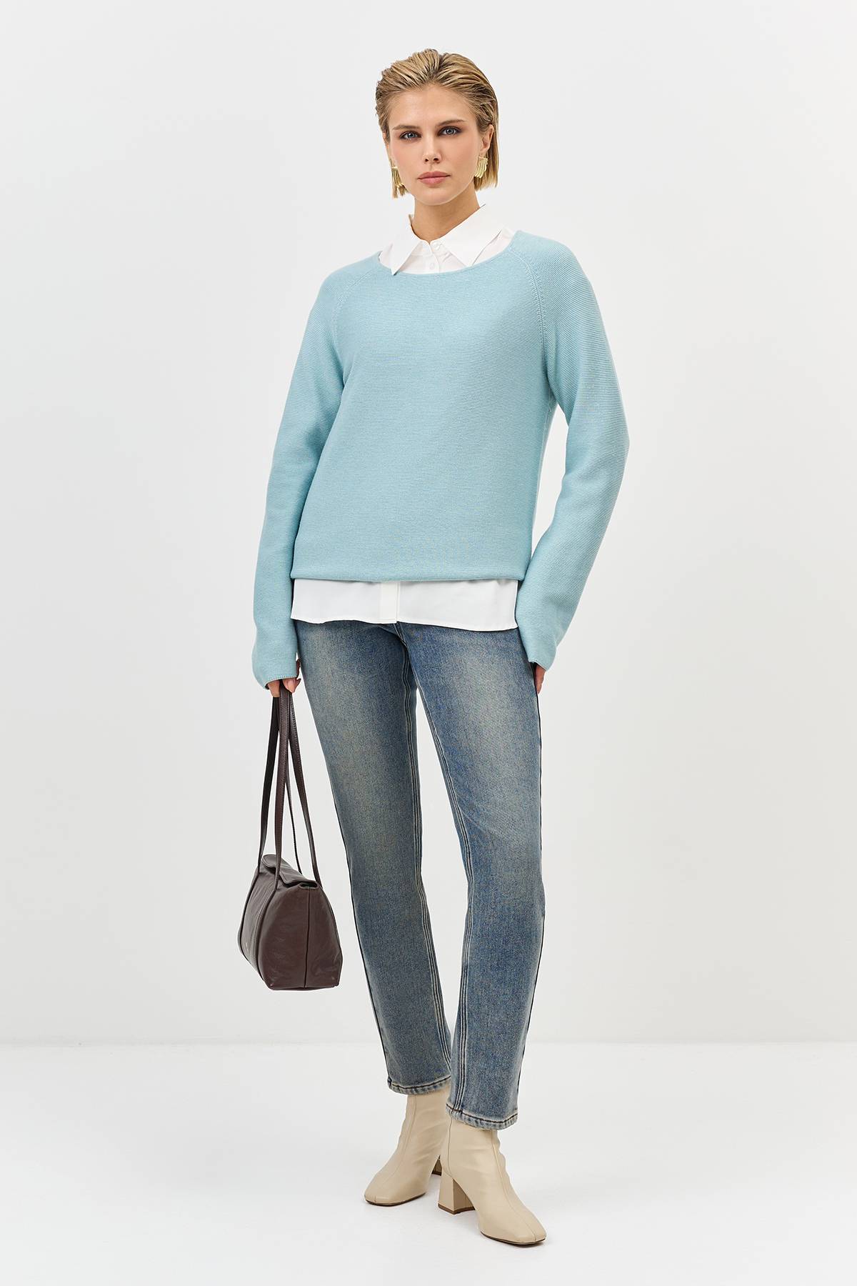 Лимитированная серия яркий джемпер с вырезом лодочка и ремень, 44