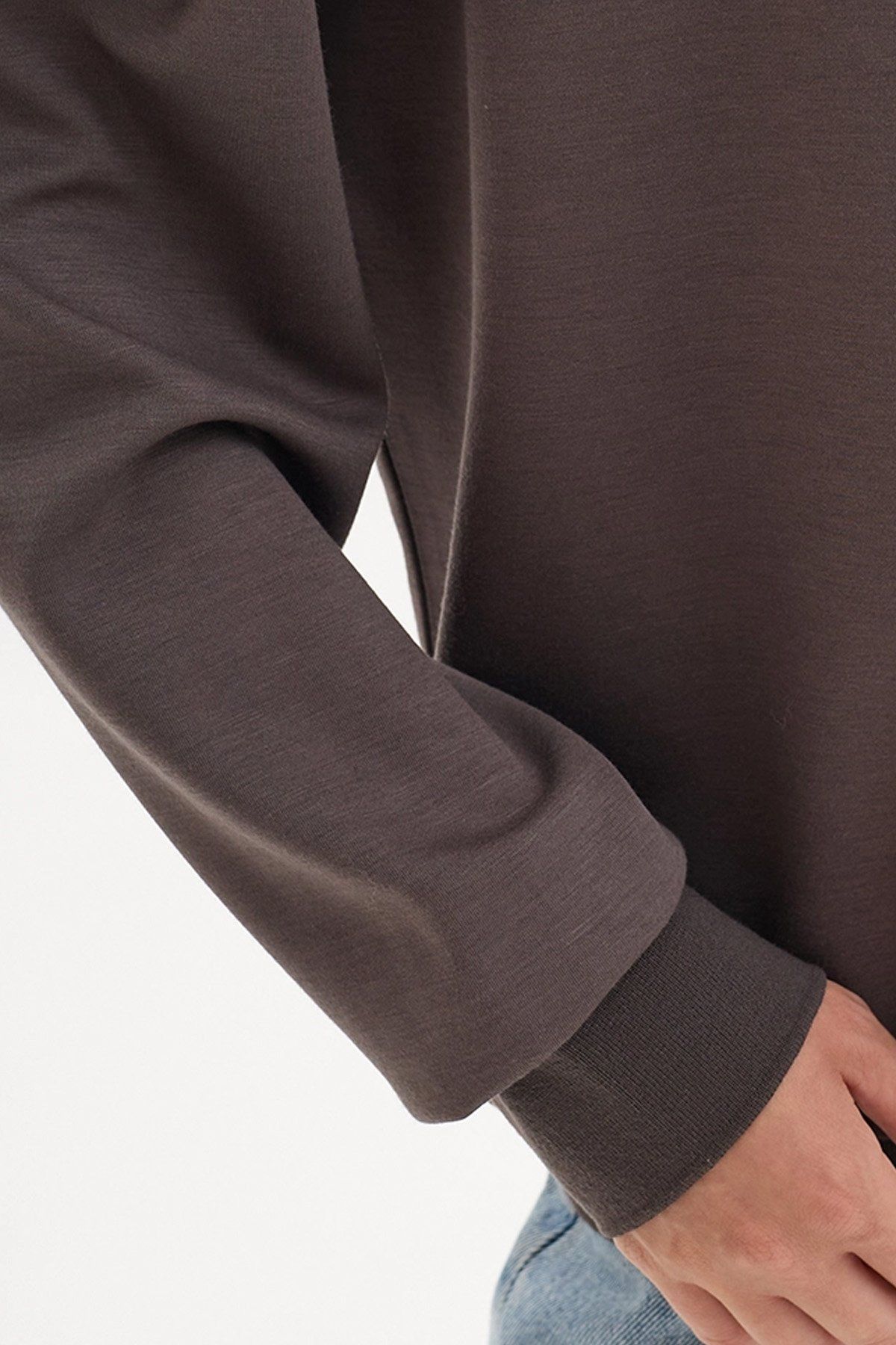 Джемпер-свитшот свободного кроя в цвете какао, 40р