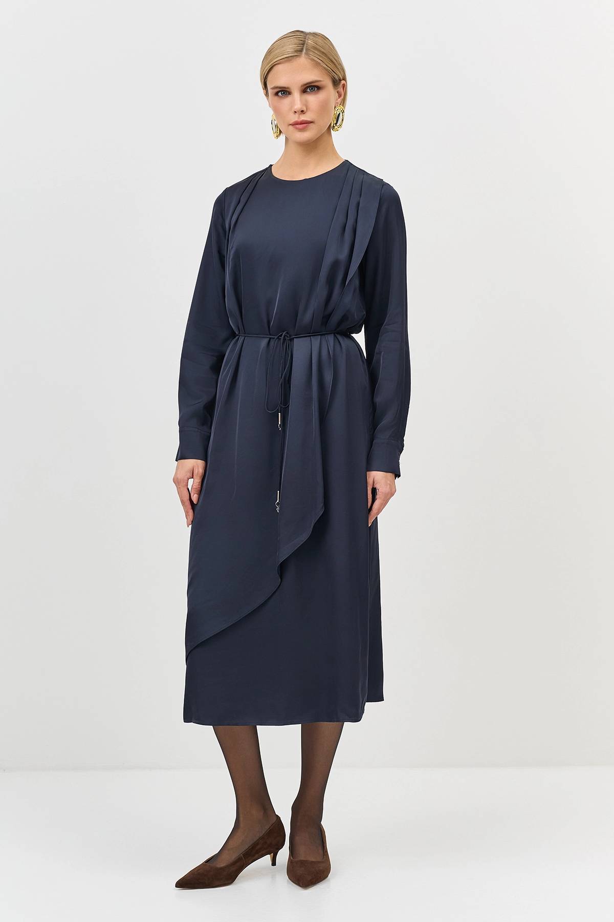 Лимитрированная серия платье-миди с драпировкой и ремень, 44