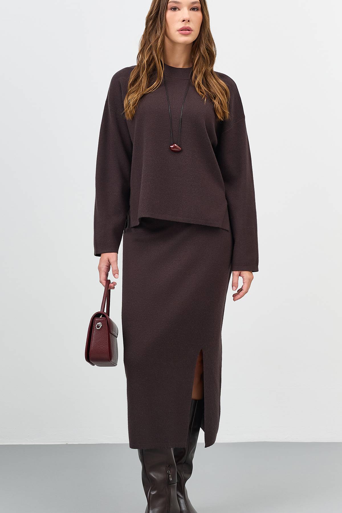 Вязаная юбка-карандаш, 42