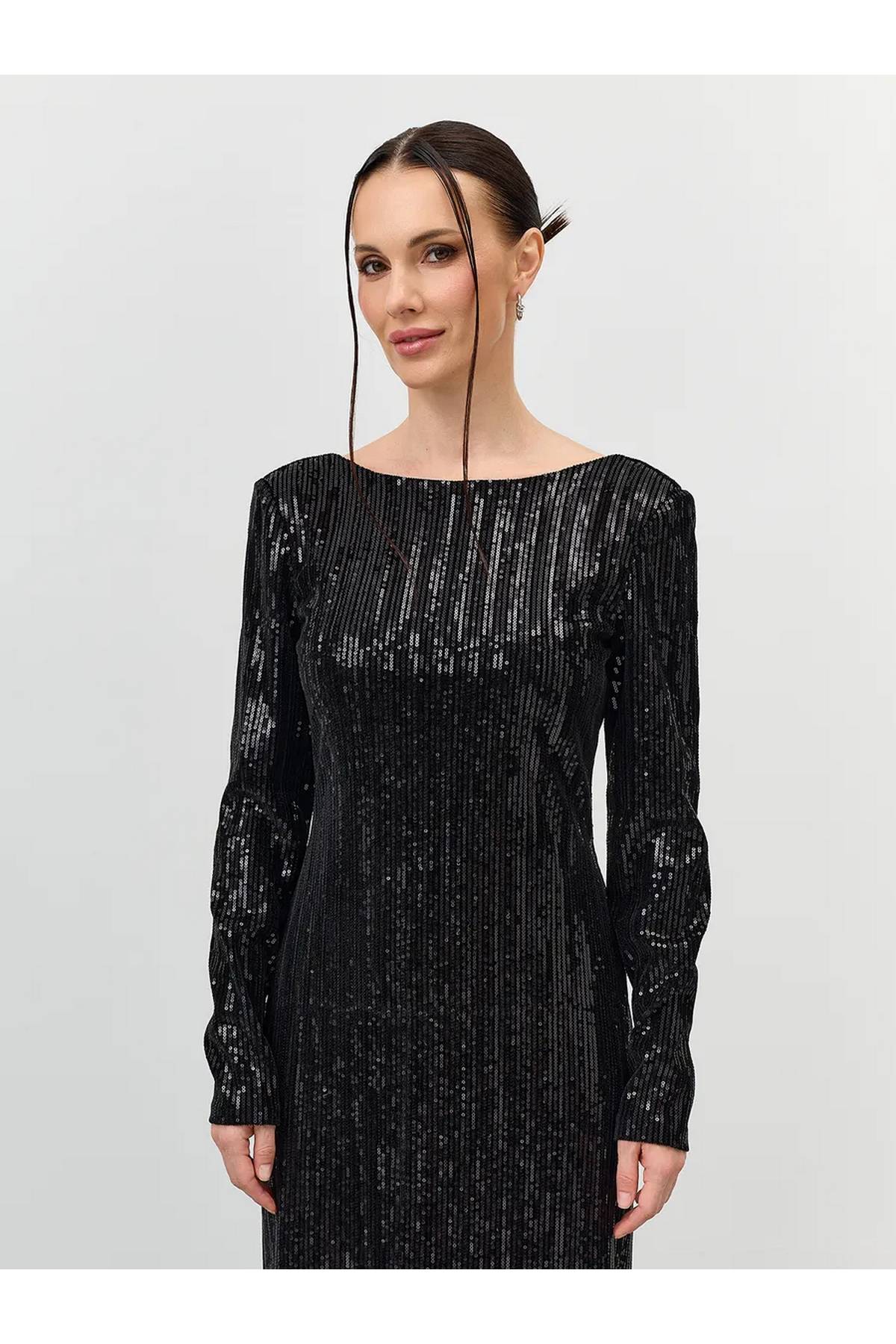 Лимитированная серия элегантное черное  вечернее платье и ремень, 42