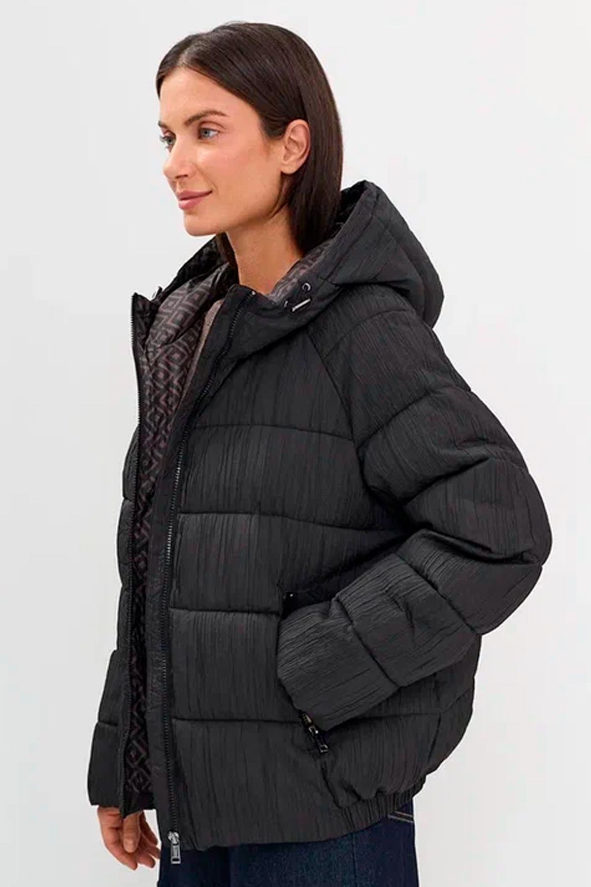 Жаккардовая куртка с принтованной подкладкой, 44р