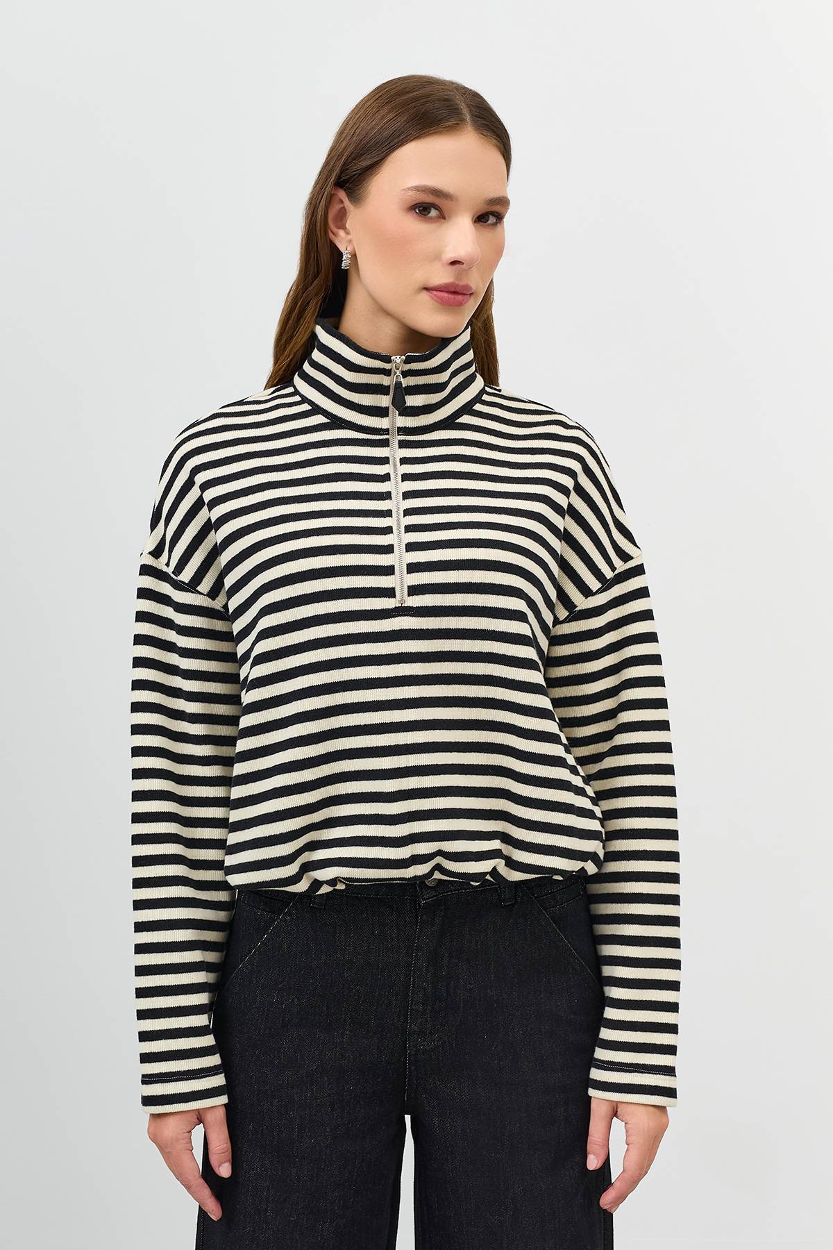 Лимитированная серия джемпер в контрастную полоску и ремень, 40