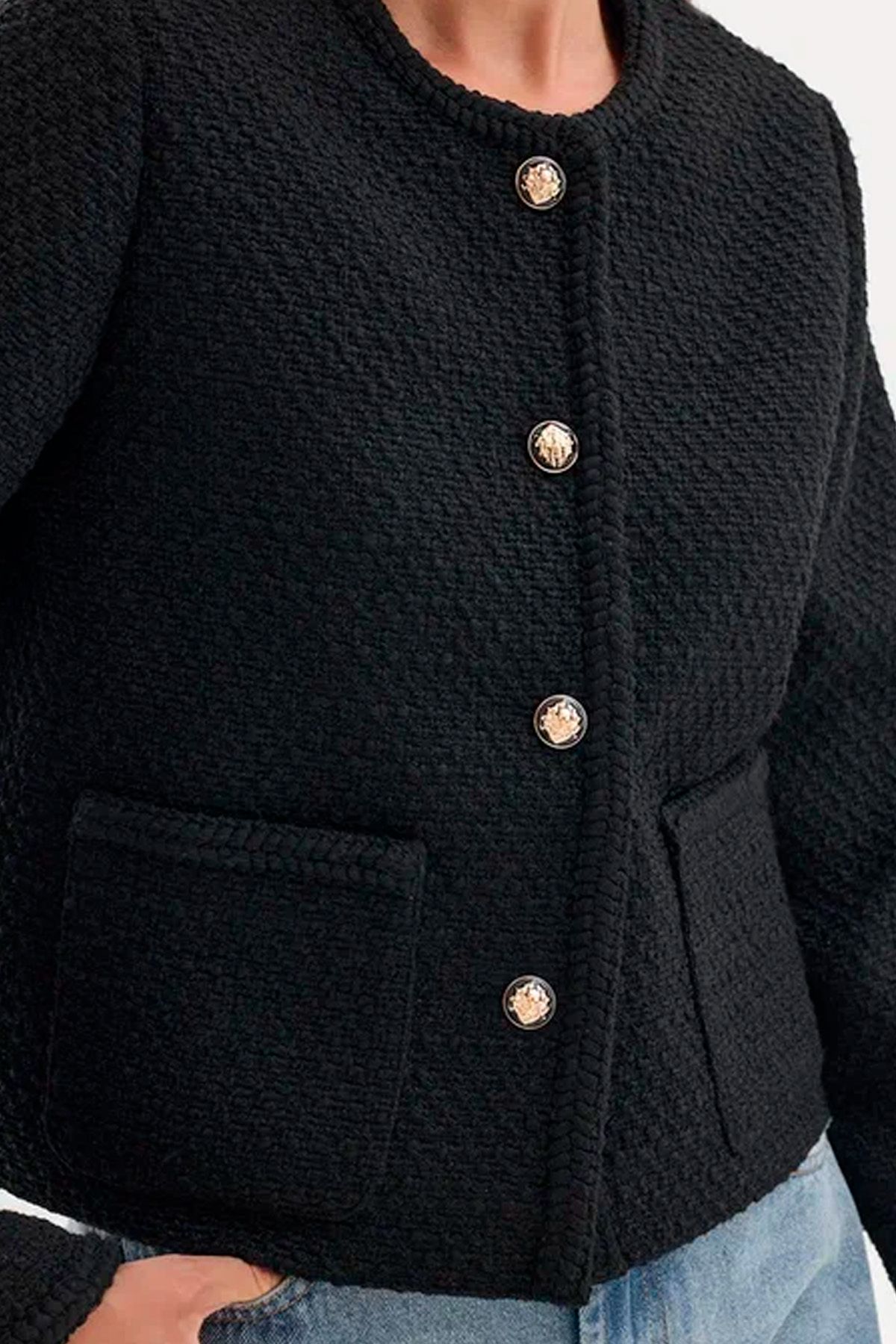 Укороченный твидовый жакет в стиле "Chanel", 50р