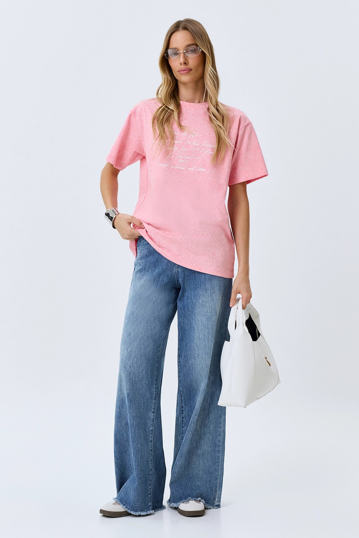 Oversize футболка с эффектом варки, 42