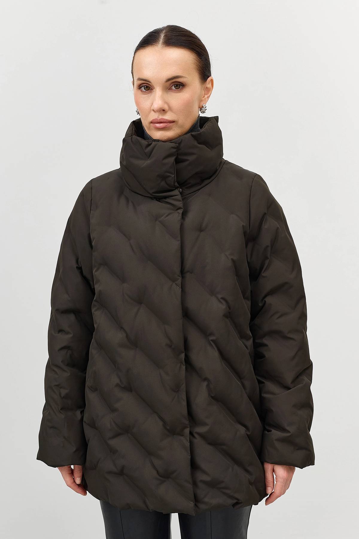 Лимитированная серия куртка с фактурной стежкой и палантин, 42