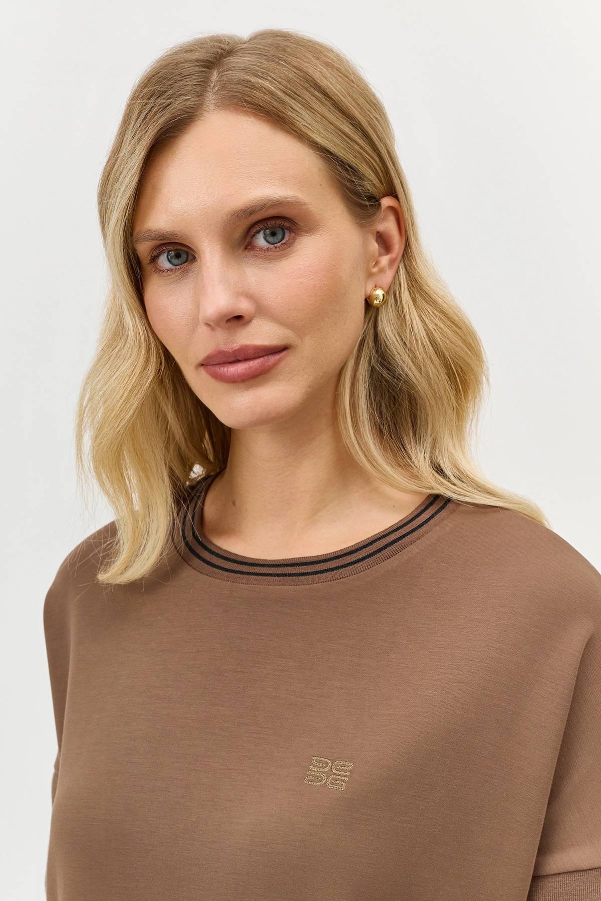 Лимитированная серия свободный джемпер в цвете Мокко с ремнем, 34