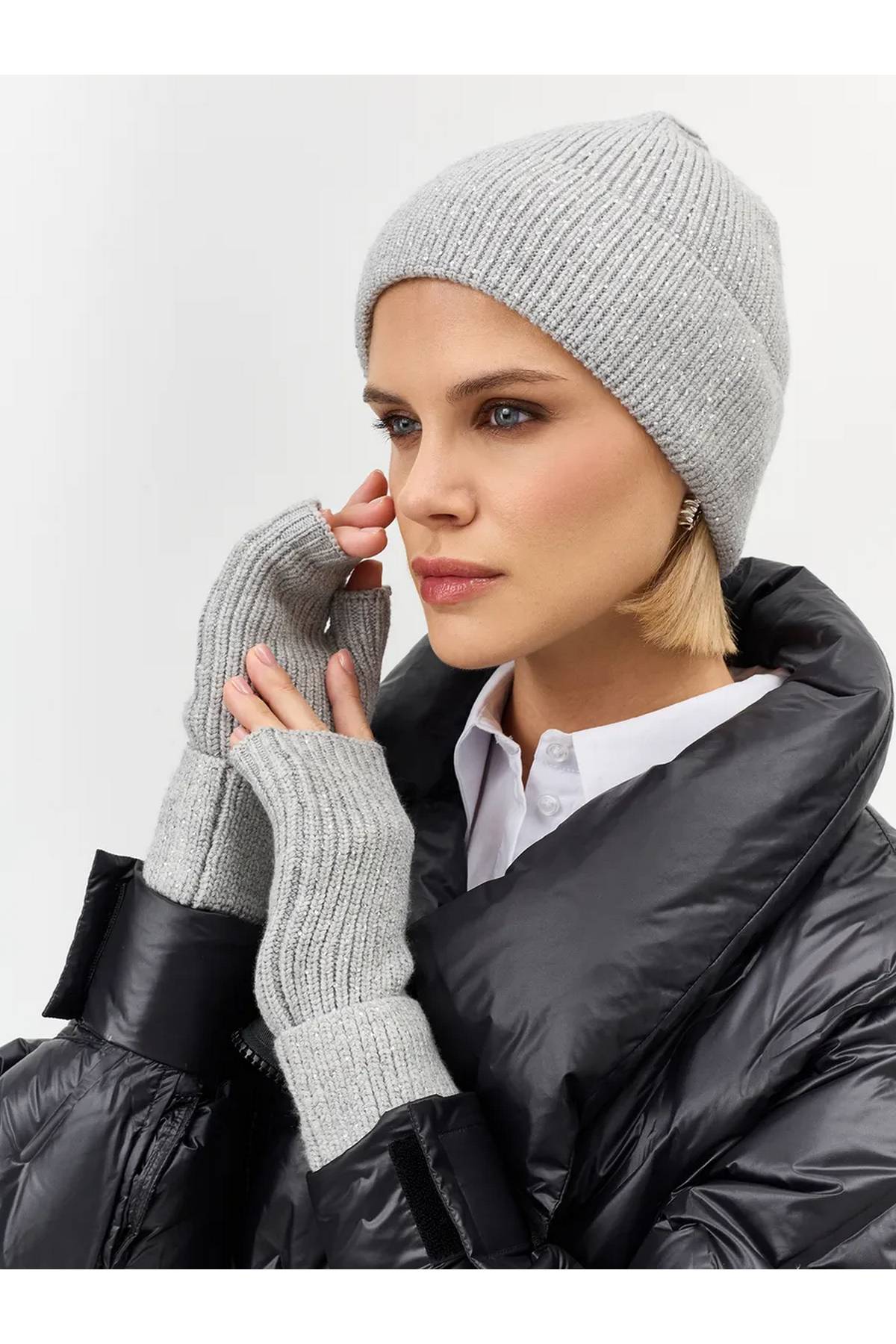 Митенки вязаные теплые зимние, One