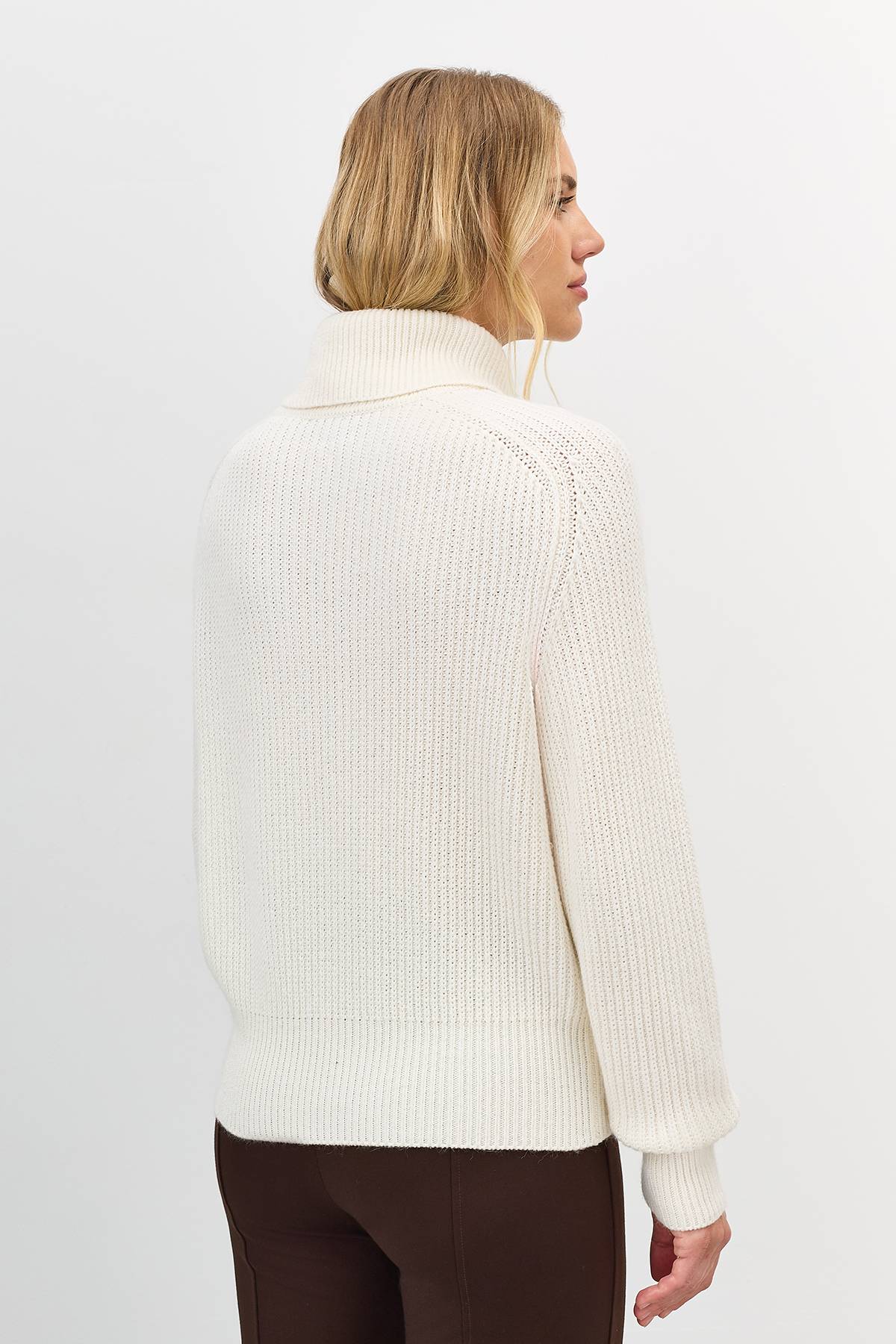 Лимитированная серия свитер с отложным воротником на молнии и ремень, 50