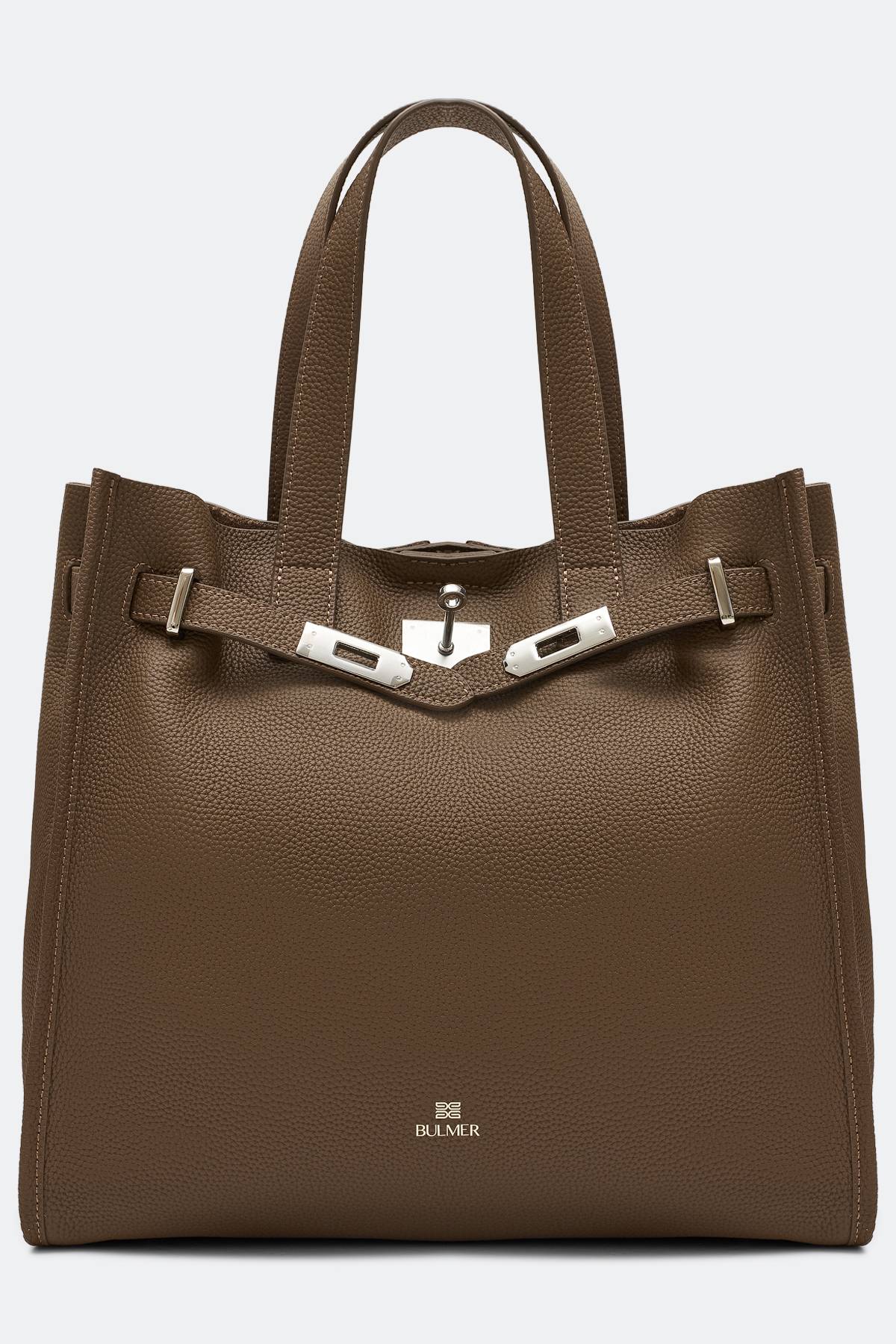 Сумка из фактурной кожи с хлястиком, One