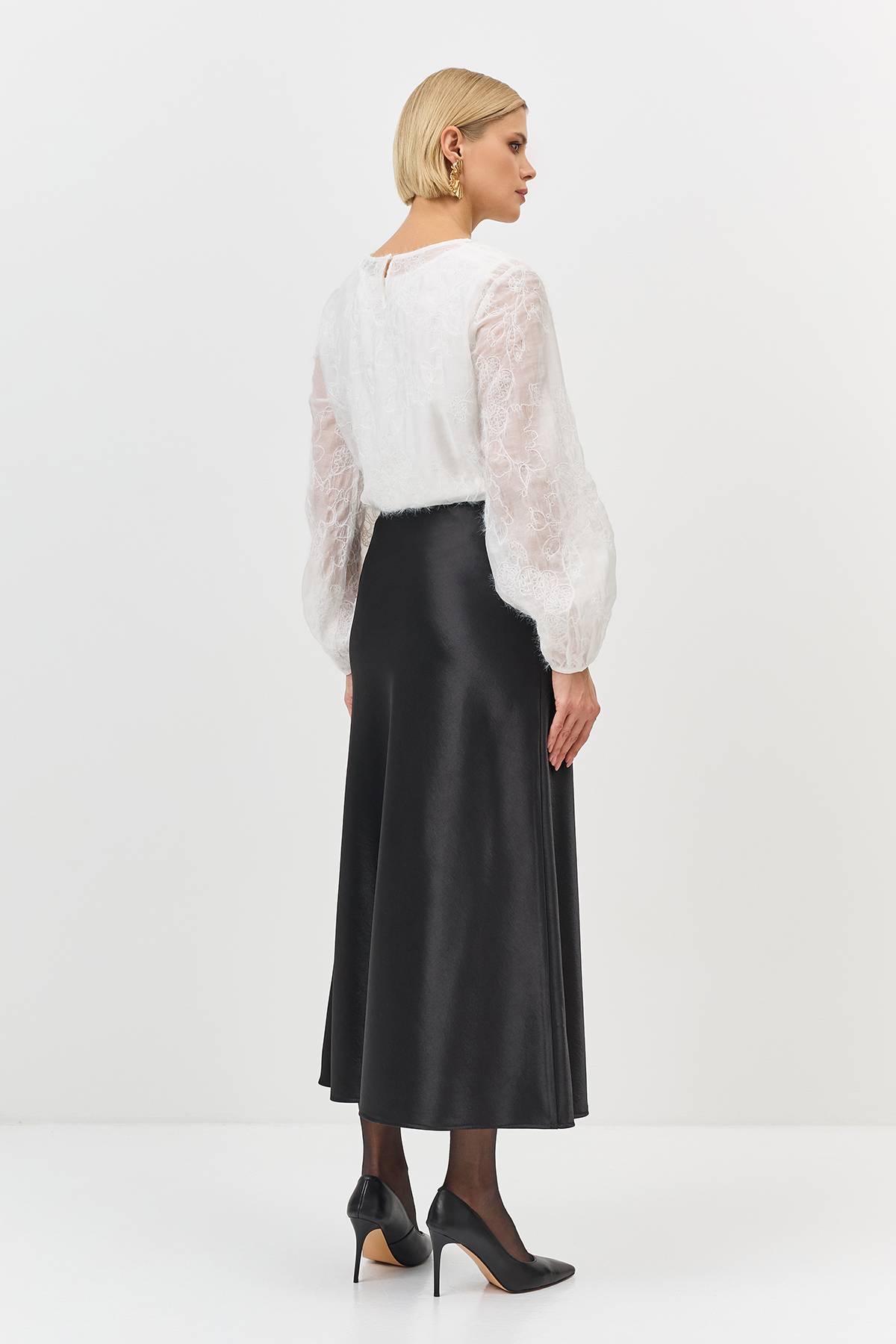 Лимитированная серия юбка из утепленного сатина и ремень, 34