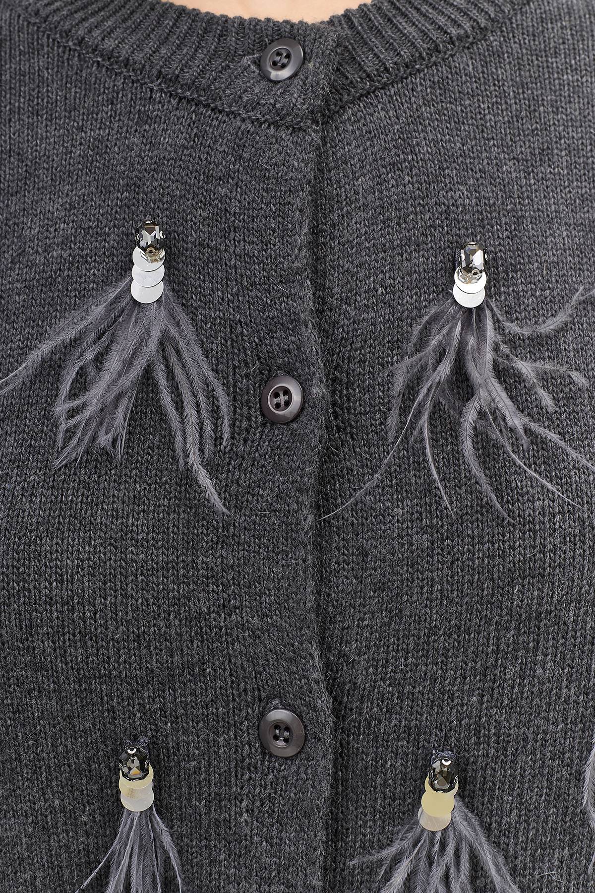 Вязанный кардиган с декоративными элементами, 46