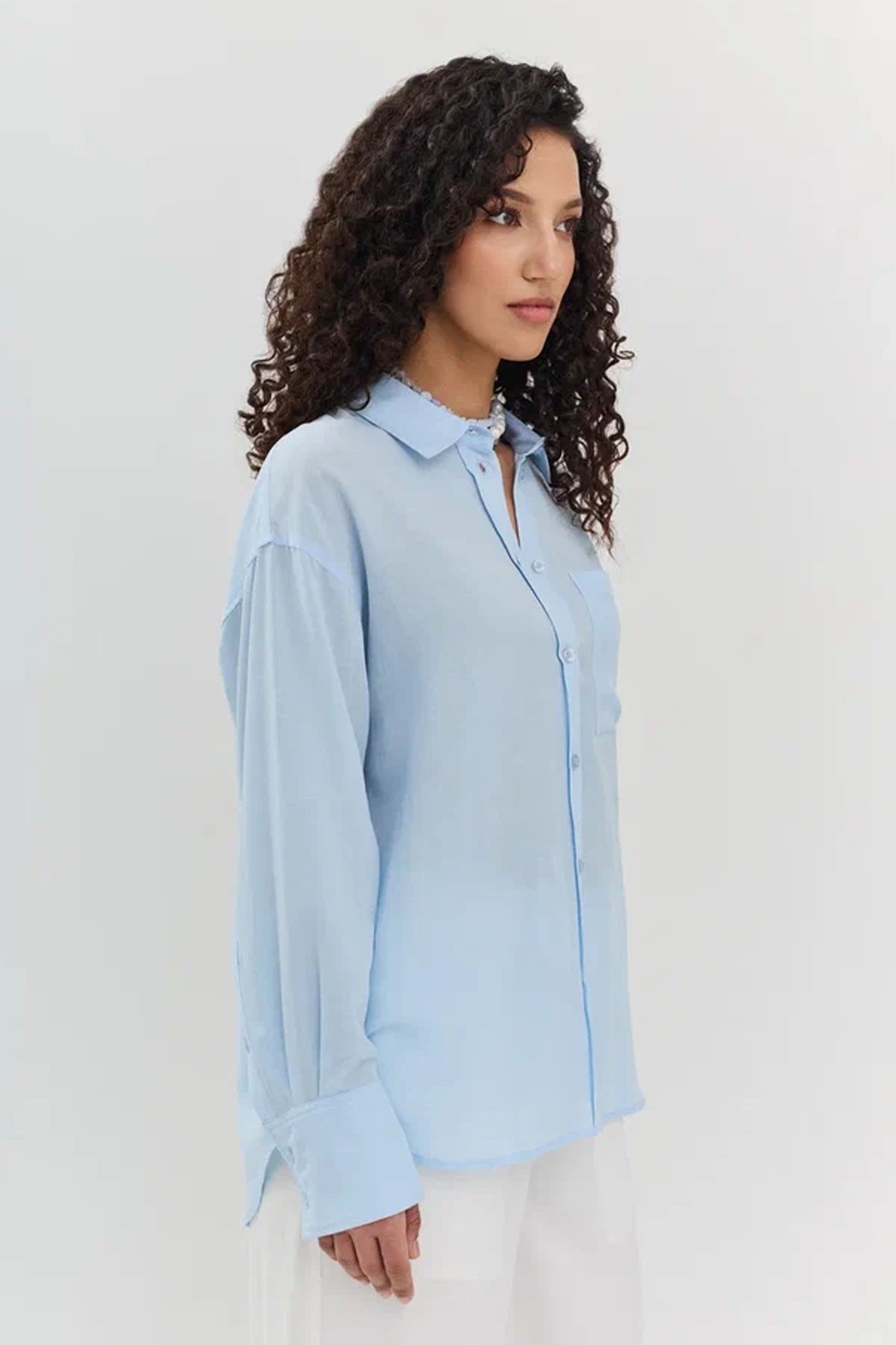 Базовая рубашка из тенселя и льна, 52р