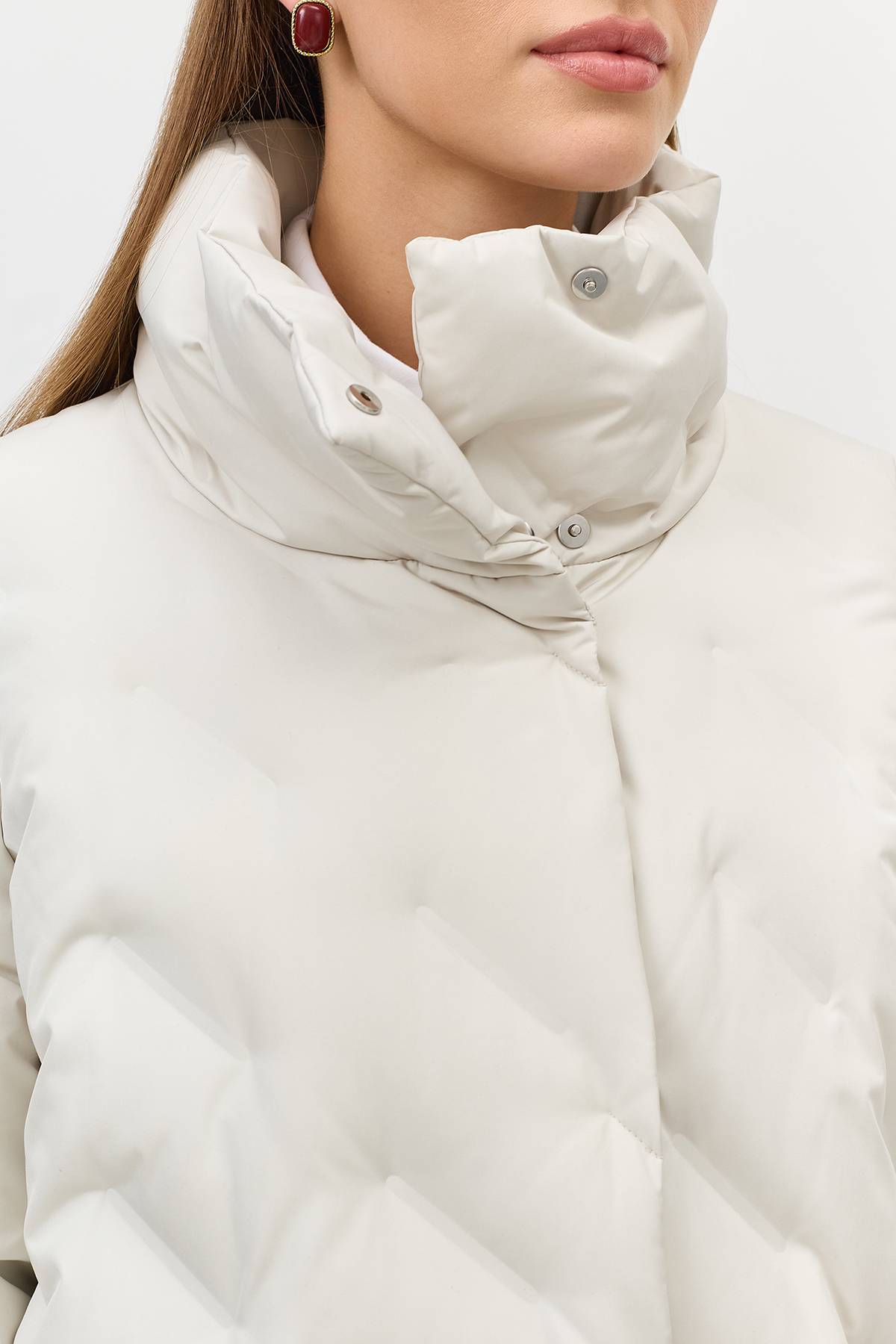 Лимитированная серия пальто с бежевым палантином, 42