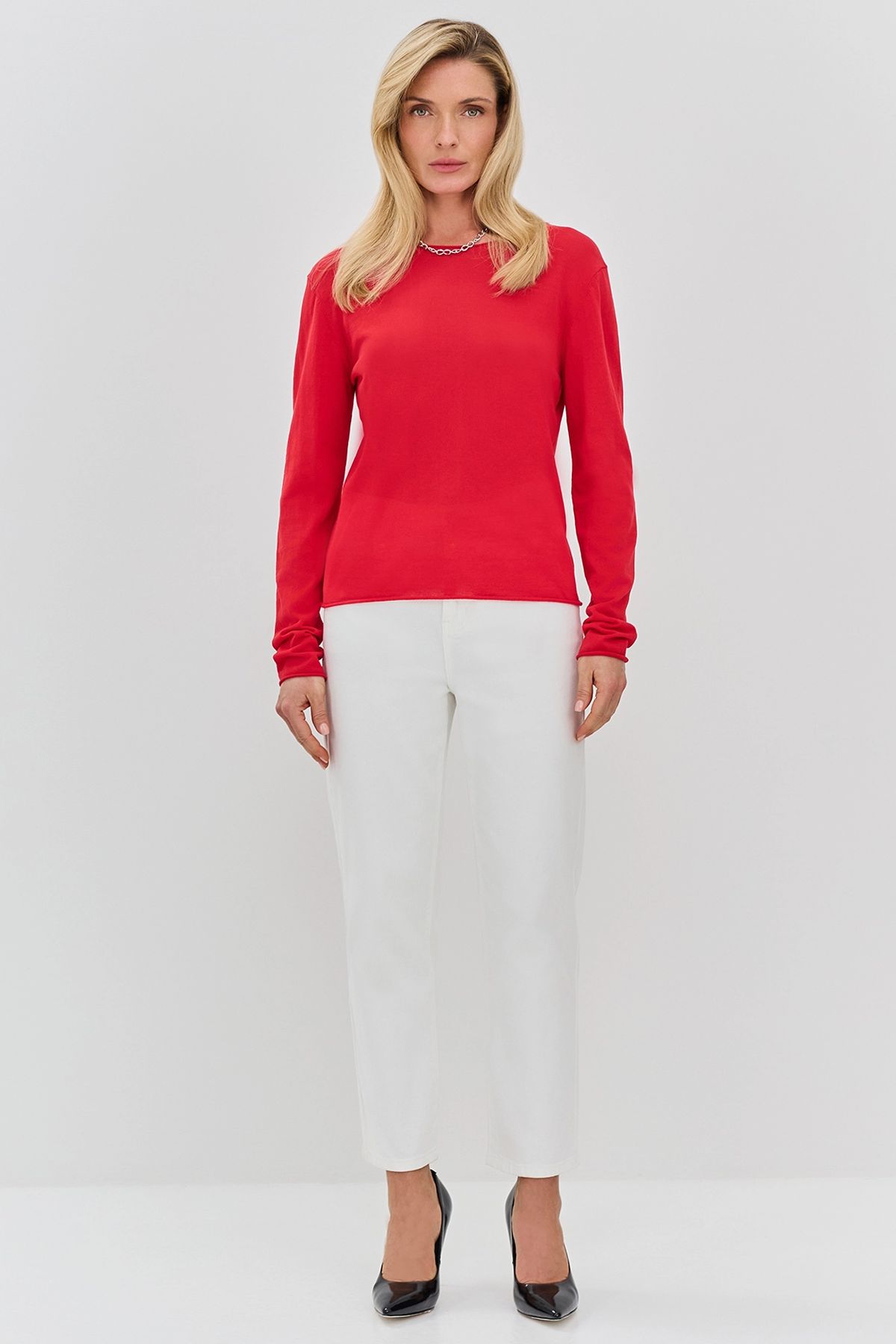 Яркий вязаный хлопковый джемпер, 44р