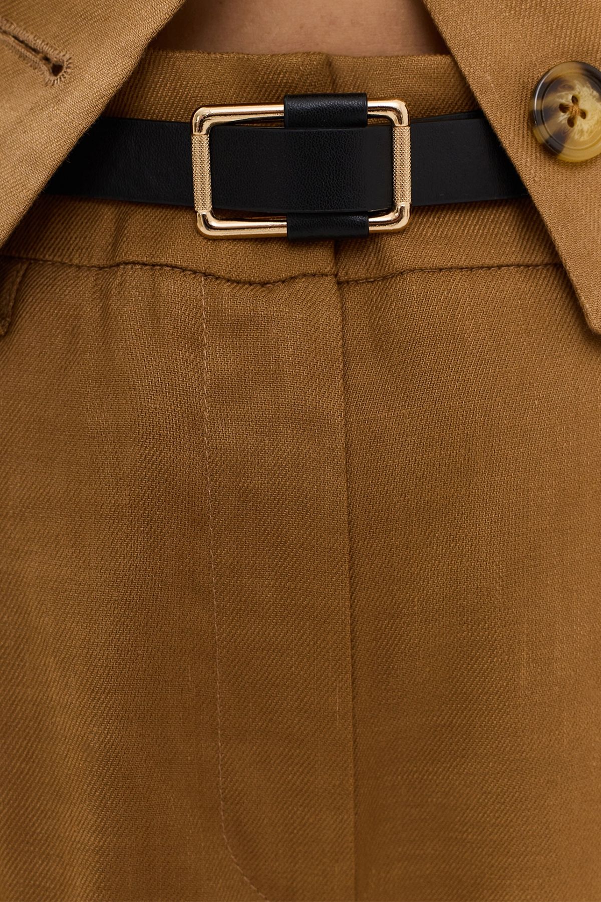 Ремень с прямоугольной пряжкой из искусственной кожи, S