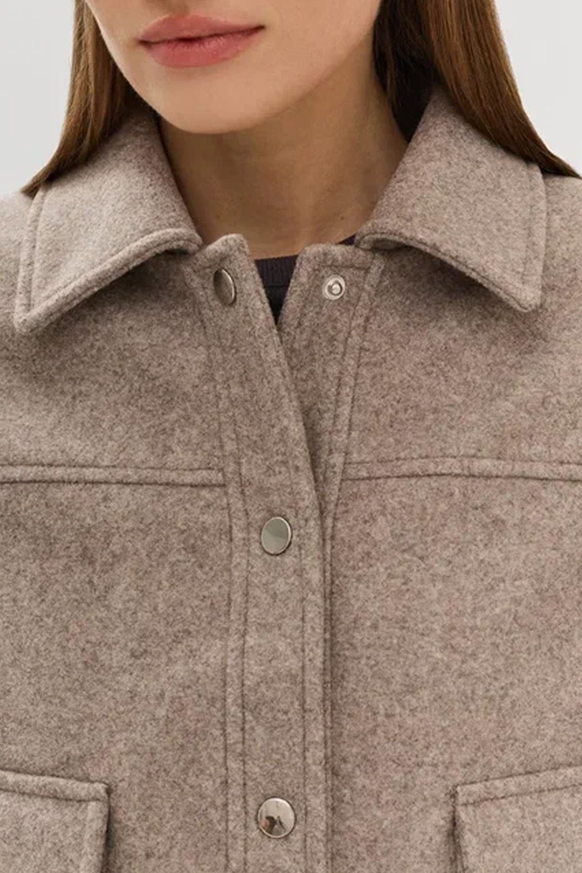 Укороченная куртка из пальтовой ткани, 52р