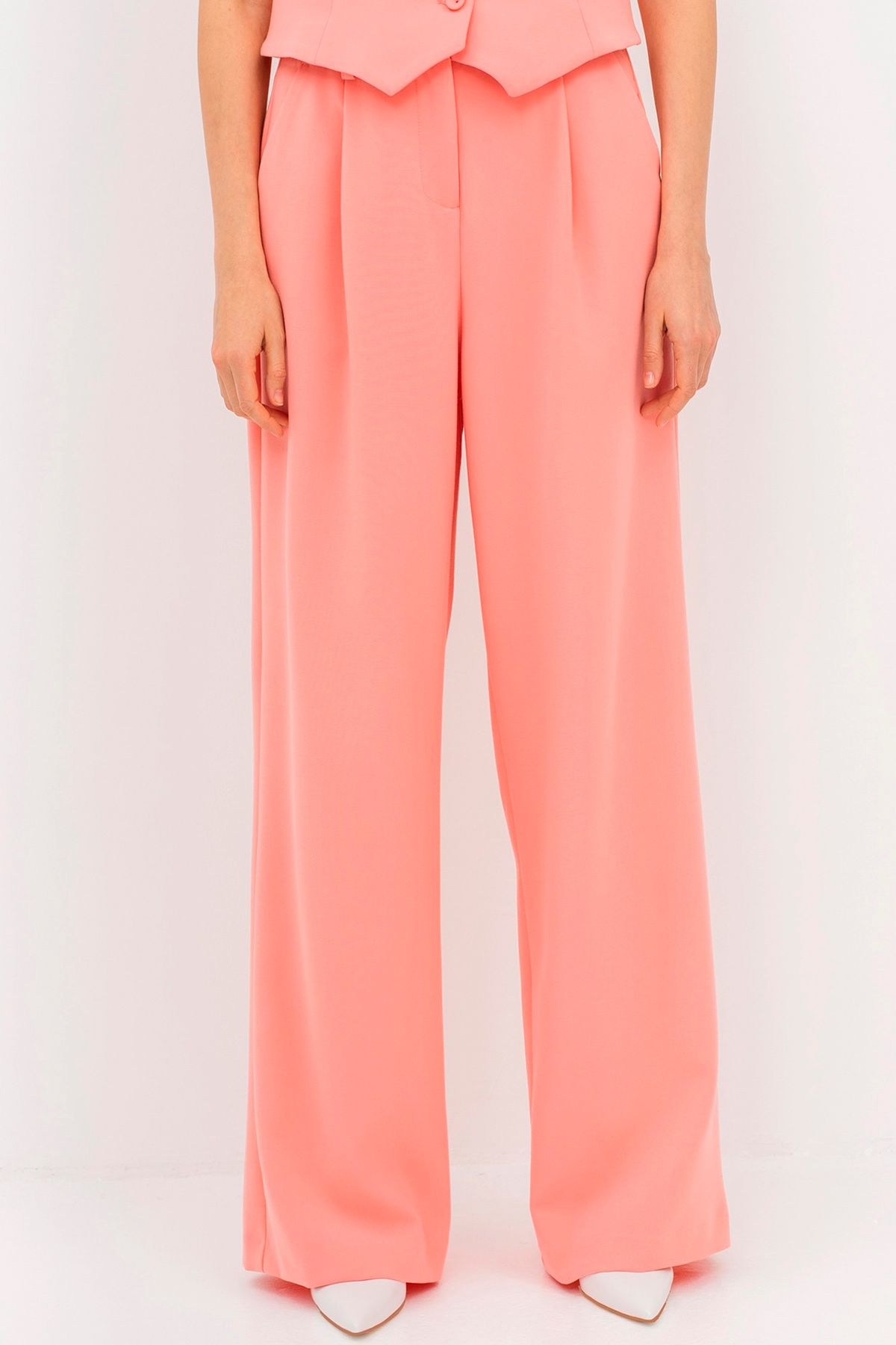 Яркие брюки-палаццо со складкам, 48р