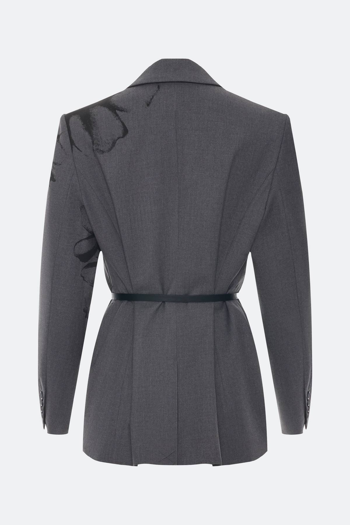 Лимитированная серия жакет с цветочным принтом и ремень, 52