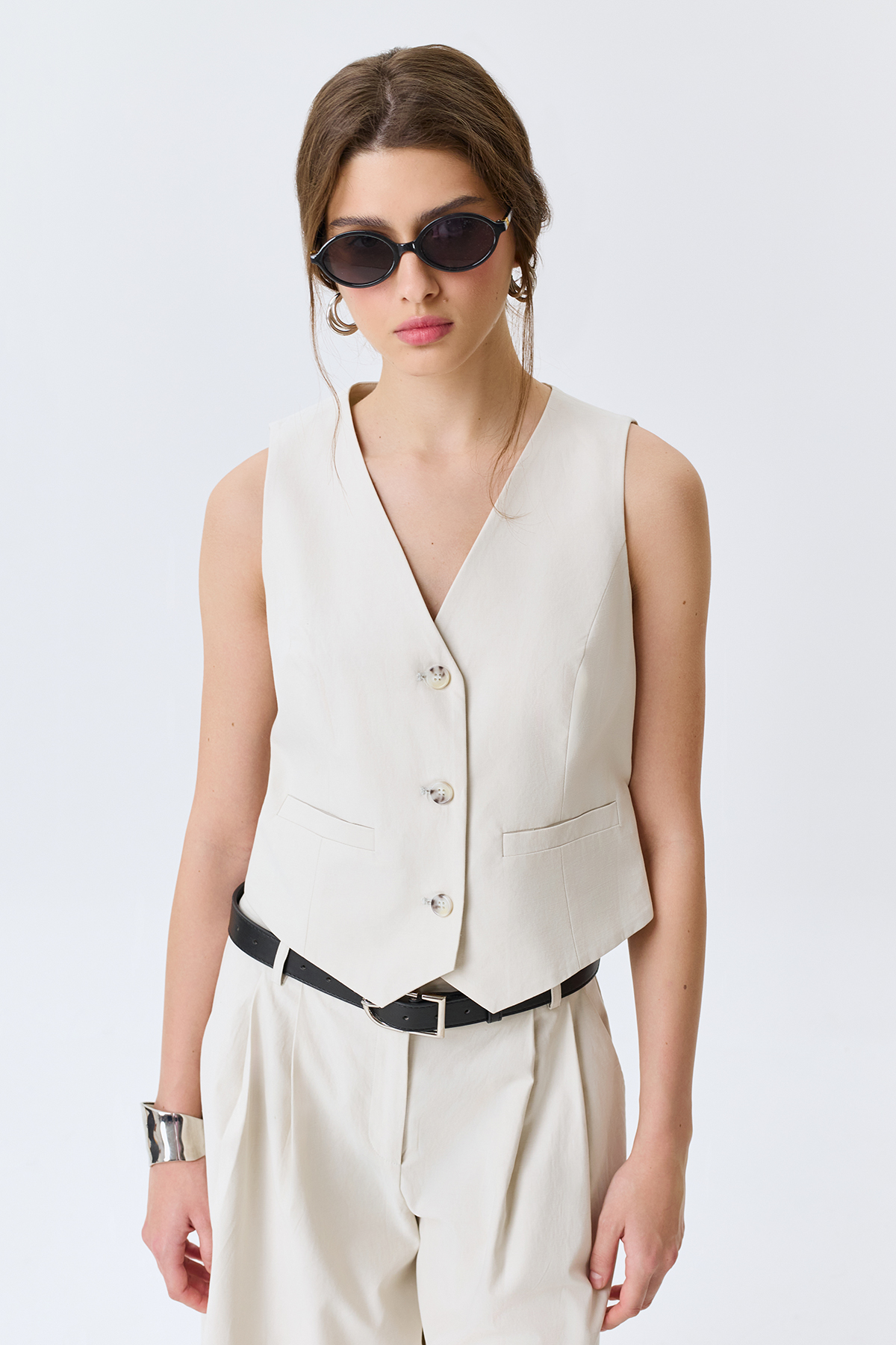 Классический жилет из лиоцелла и хлопка, 52