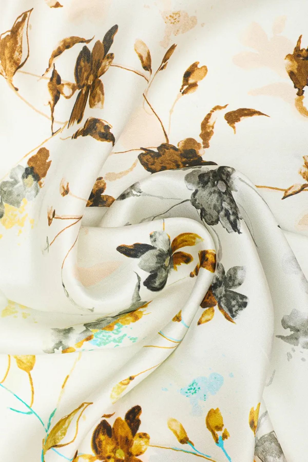 Легкий платок из натурального шелка с цветочным принтом BLMR325127, One