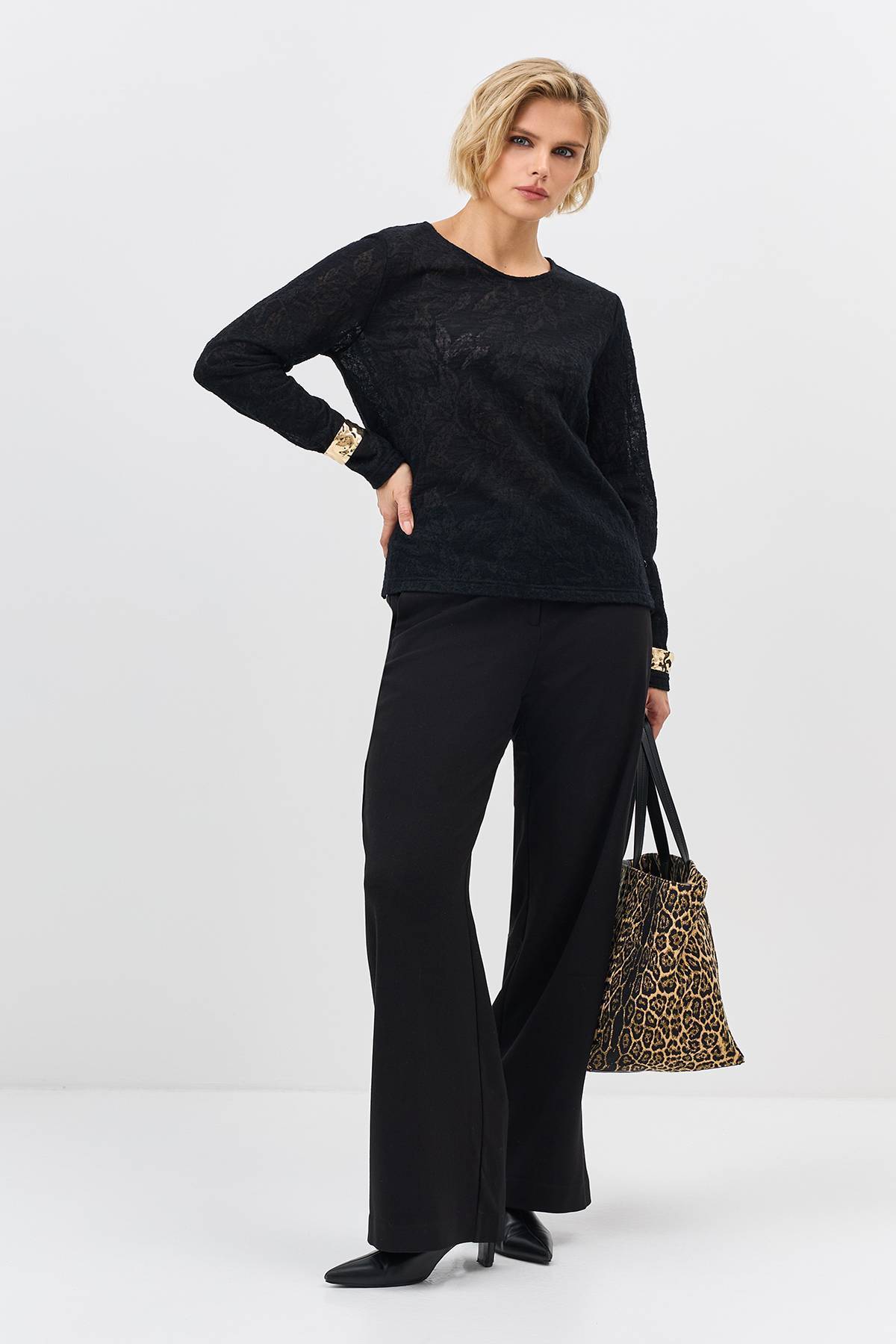 Лимитированная серия ажурный лонгслив с палантином, 36