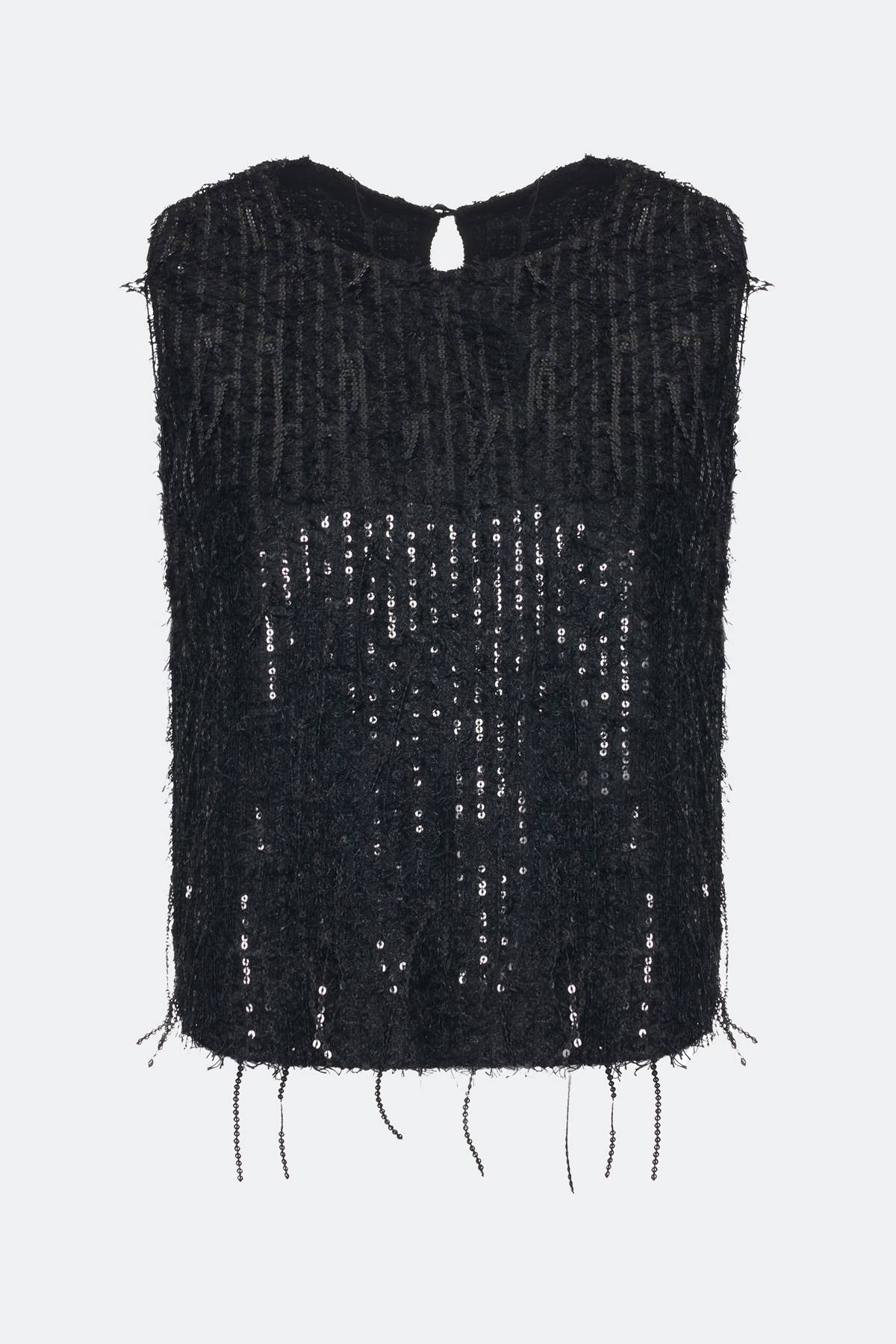 Топ с пайетками и бахромой, 40