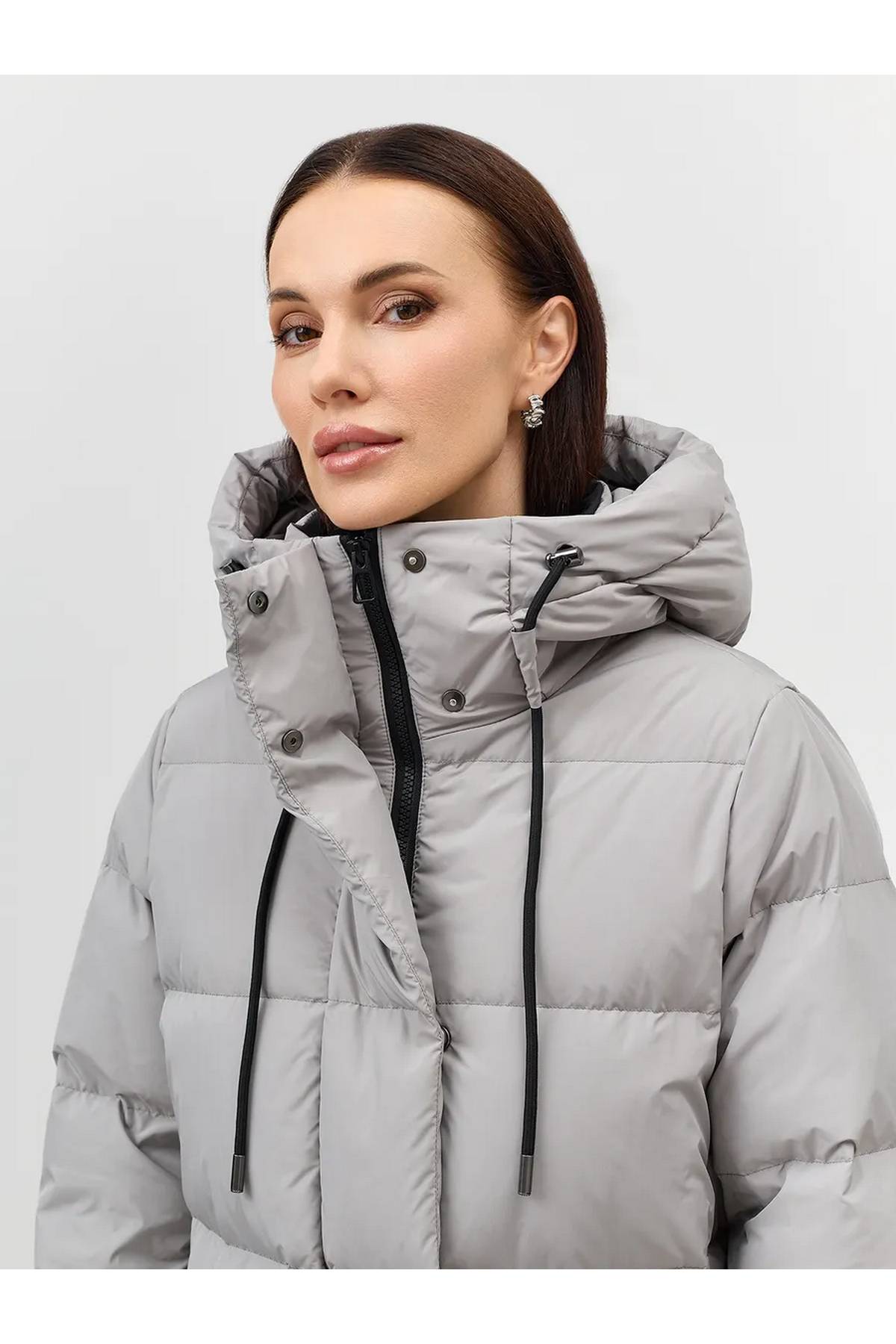 Лимитированная серия длинный пуховик на натуральном утеплителе и палантин, 48