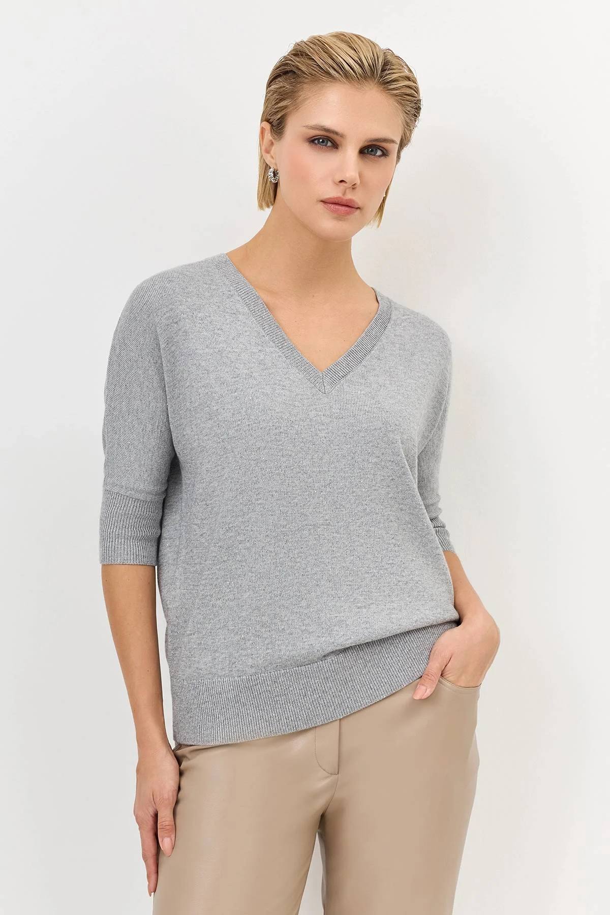 Нежный джемпер с шелком, 36