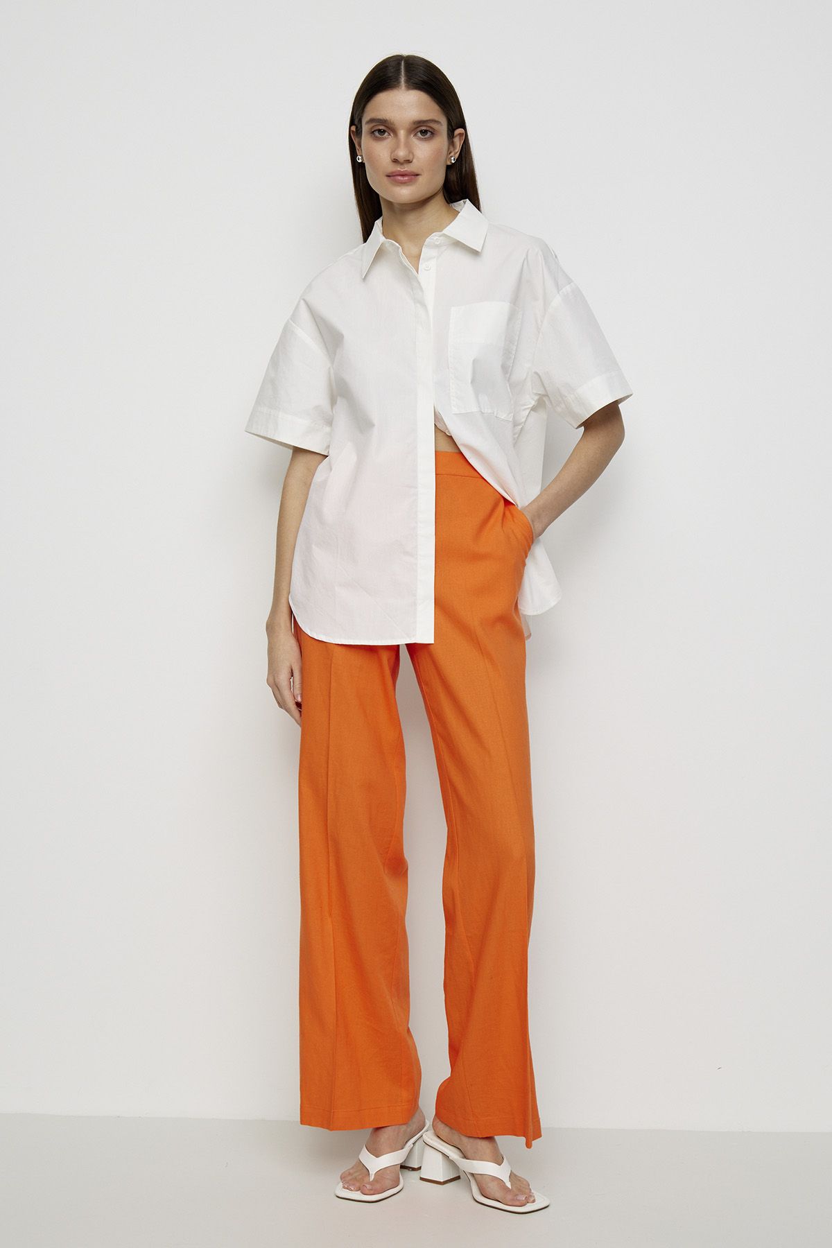 Яркие брюки с карманами, 42р