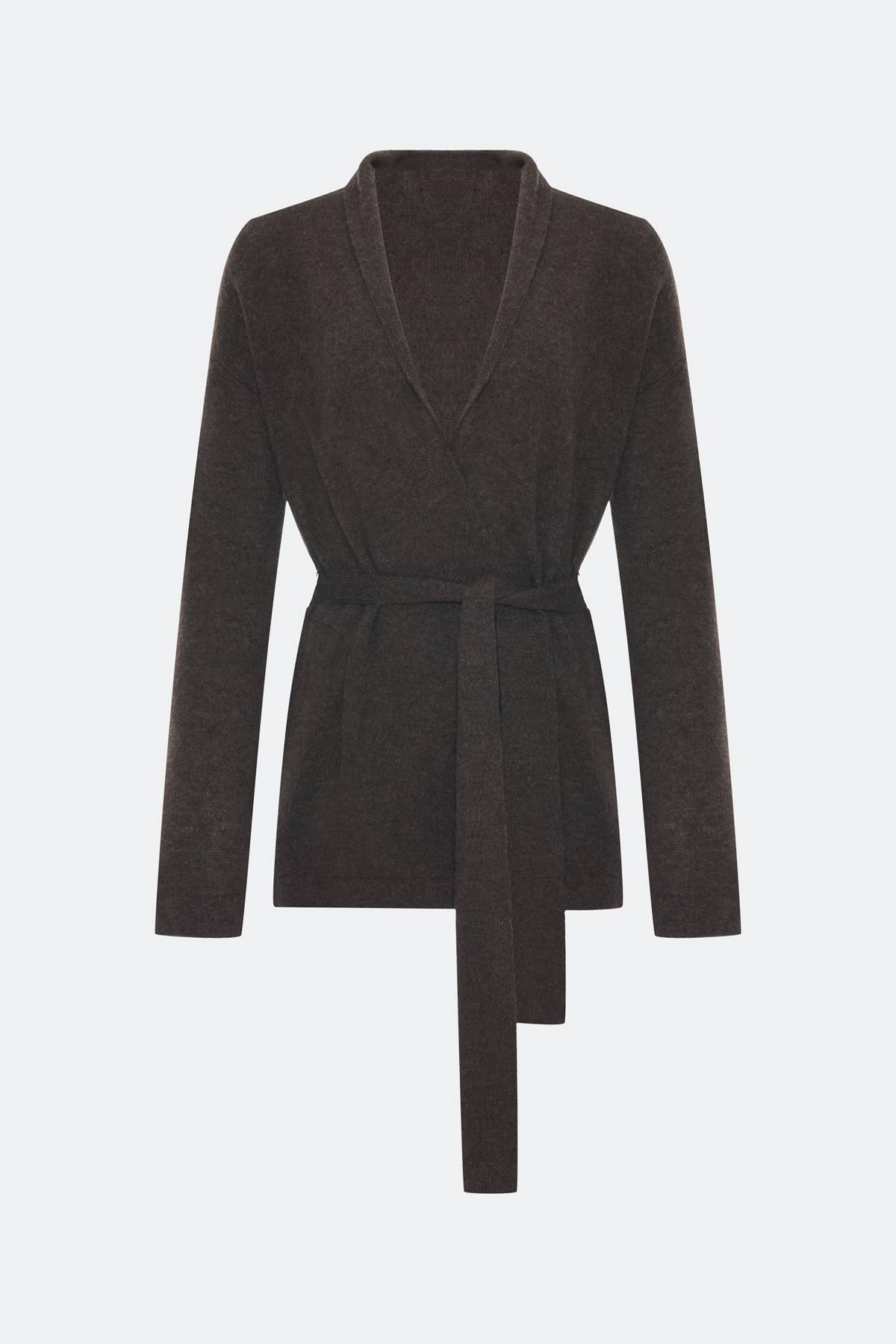 Коричневый вязаный кардиган из 100% кашемира, 34