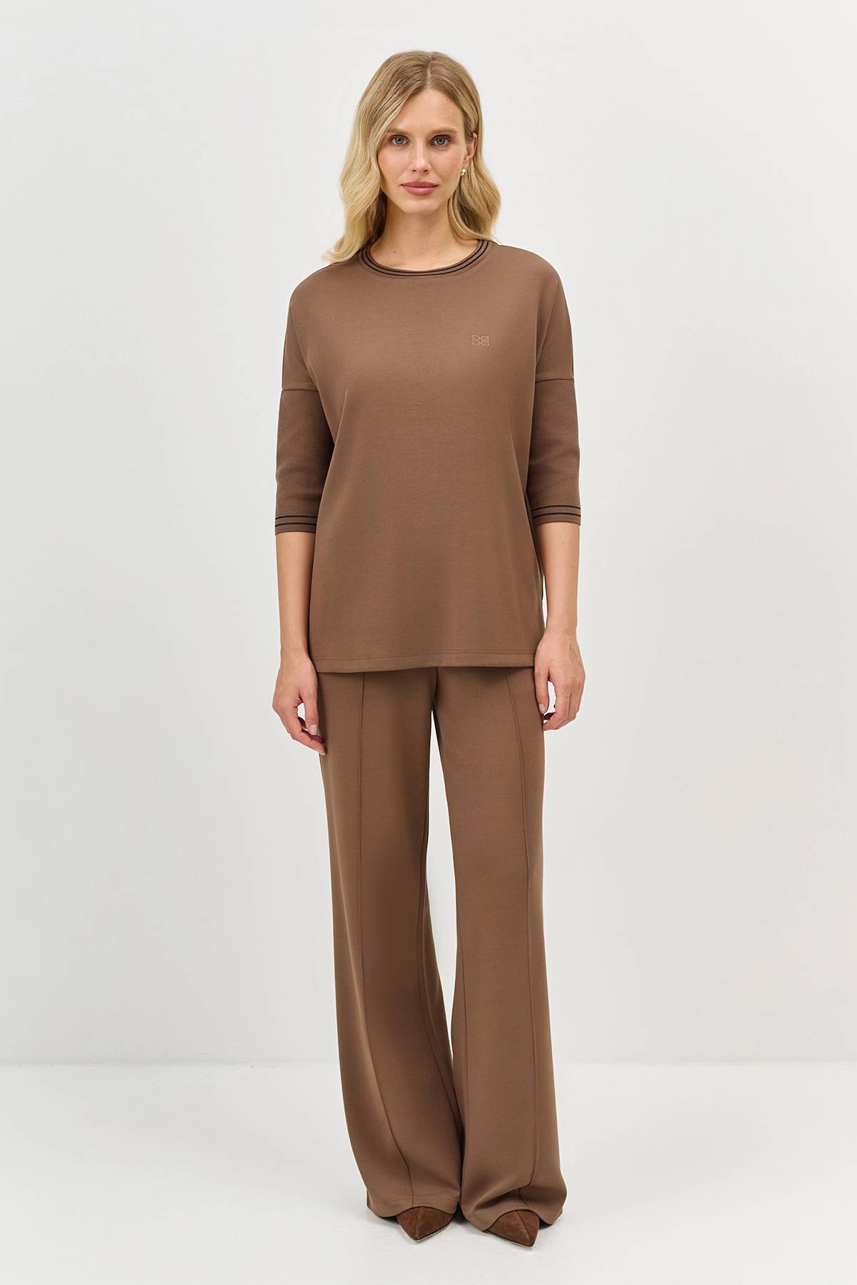 Лимитрированная серия трикотажные брюки со стрелками и ремень, 34