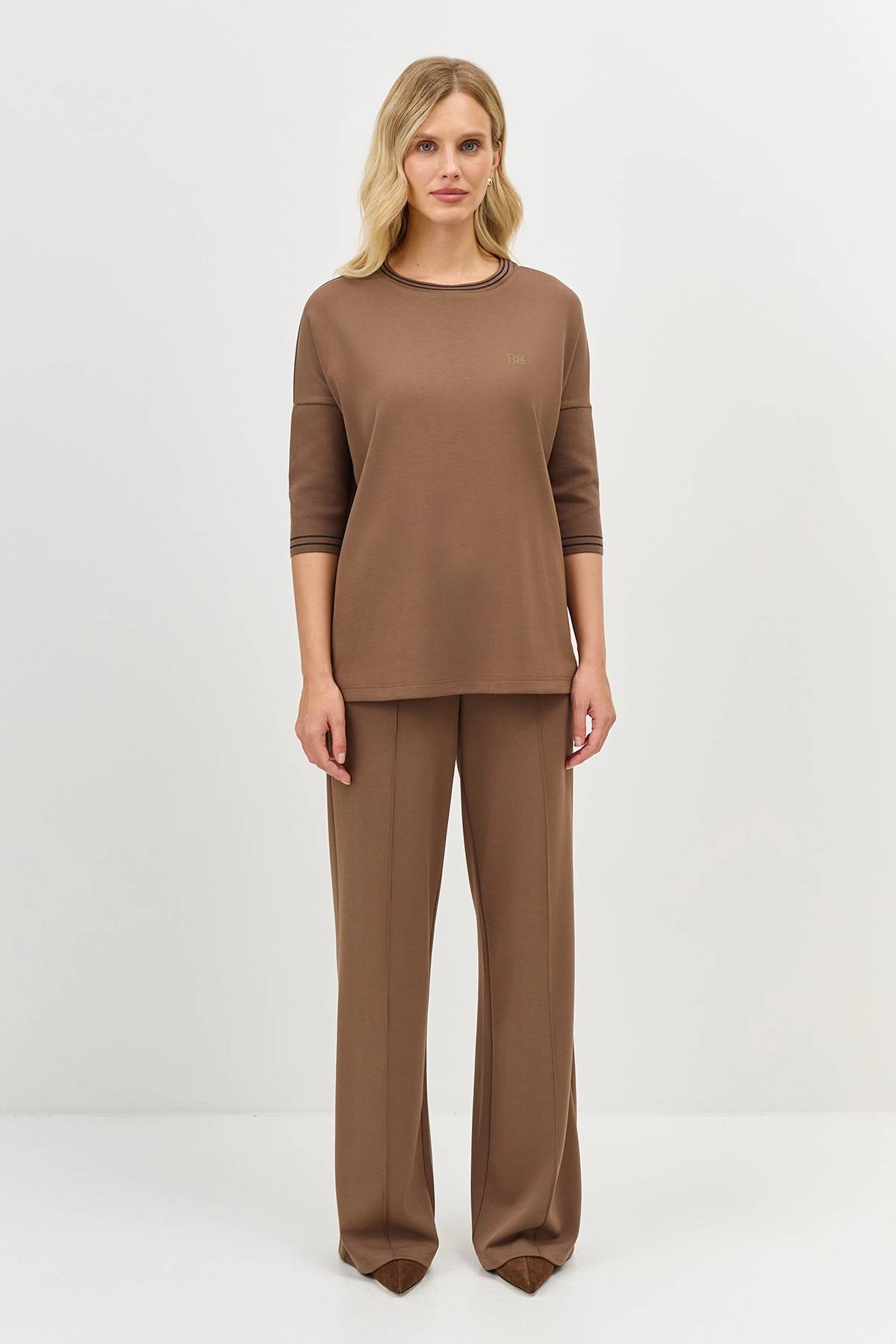 Лимитированная серия свободный джемпер в цвете Мокко с ремнем, 34