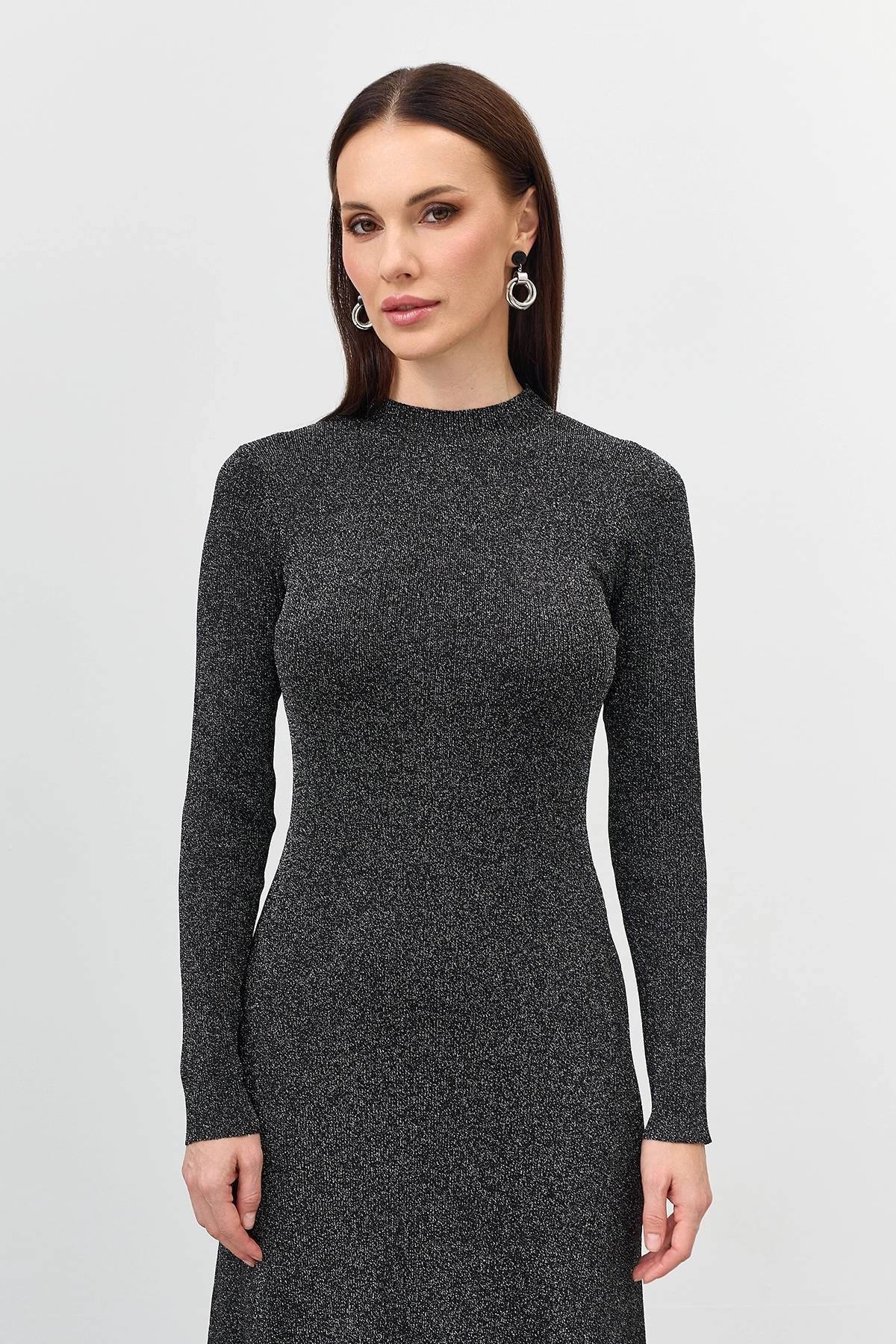 Лимитированная серия платье с мерцающим люрексом и отрытой спиной и ремень, 40