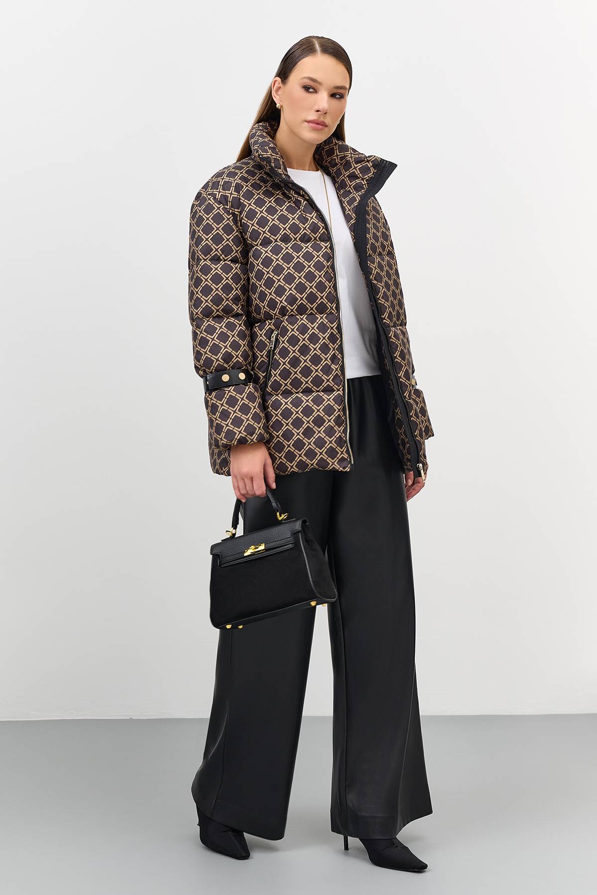 Лимитированная серия куртка с геометрическим принтом с палантином, 42