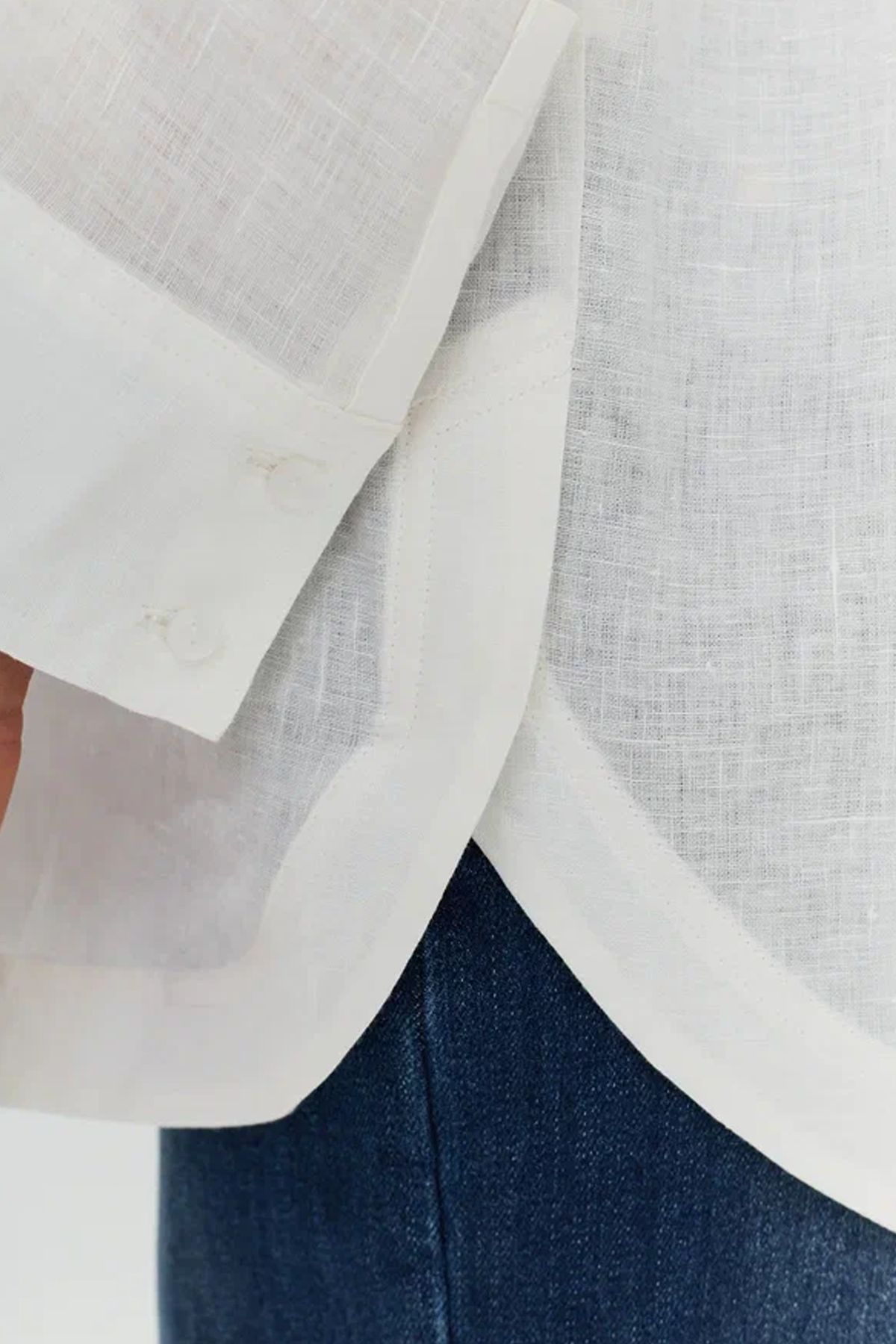 Льняная белая блузка, 44р