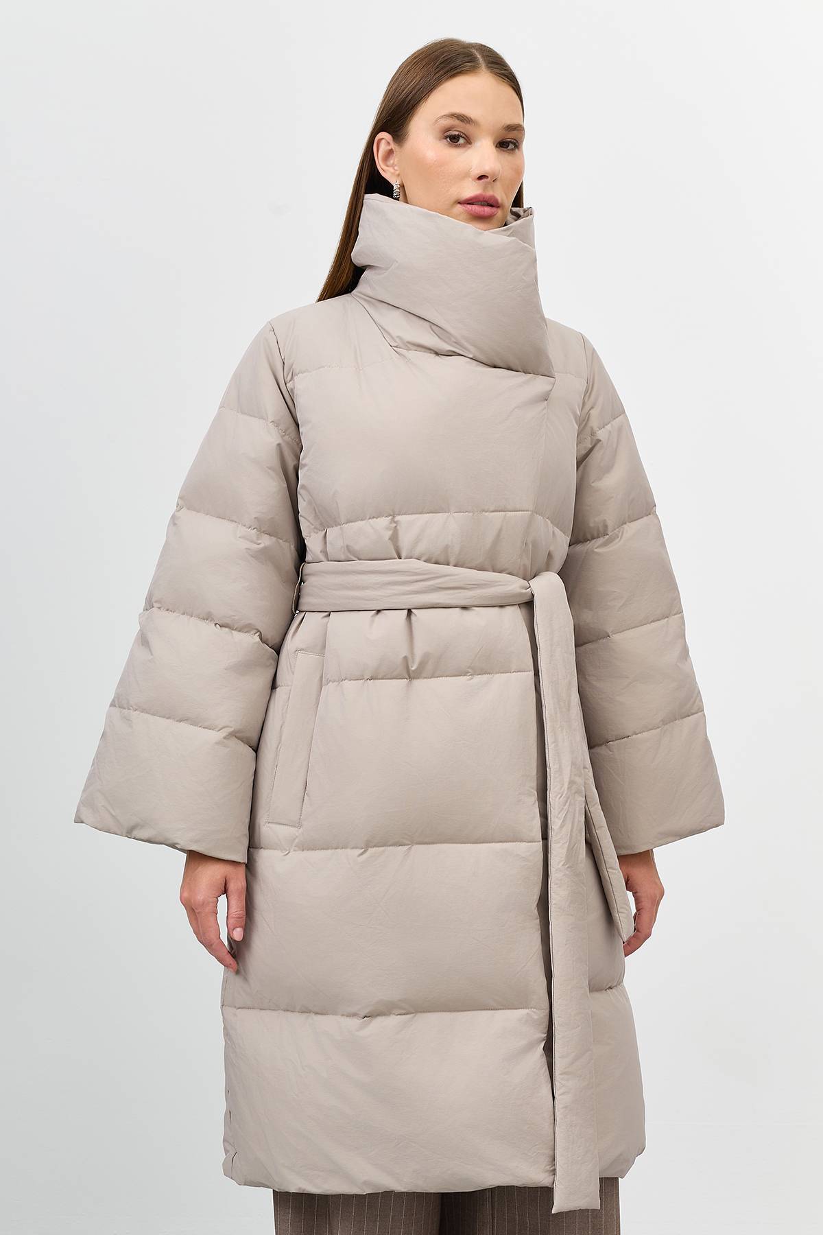 Лимитированная серия пуховое пальто с палантином, 40