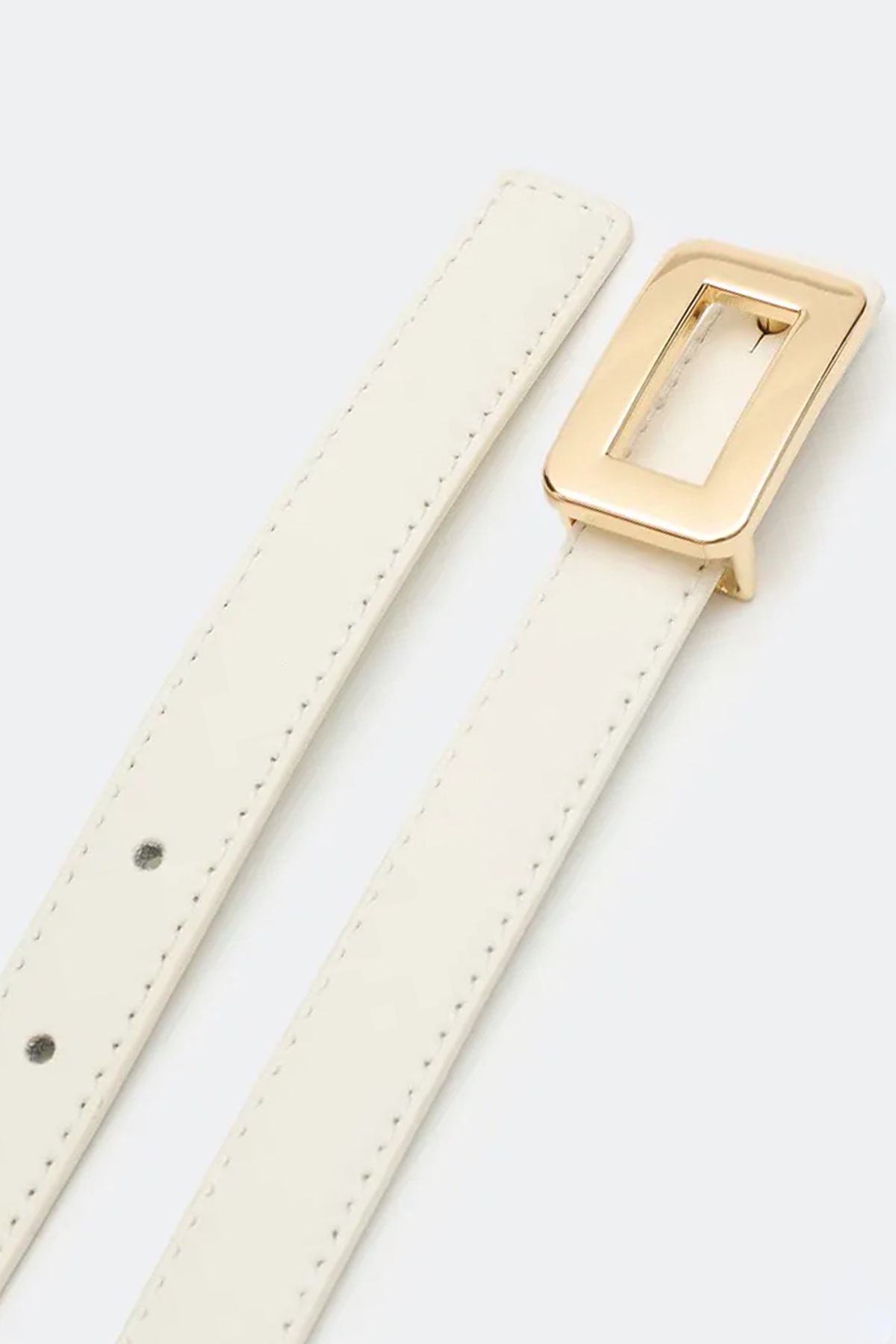 Узкий ремень из натуральной кожи с закругленной пряжкой BLMR22509, S