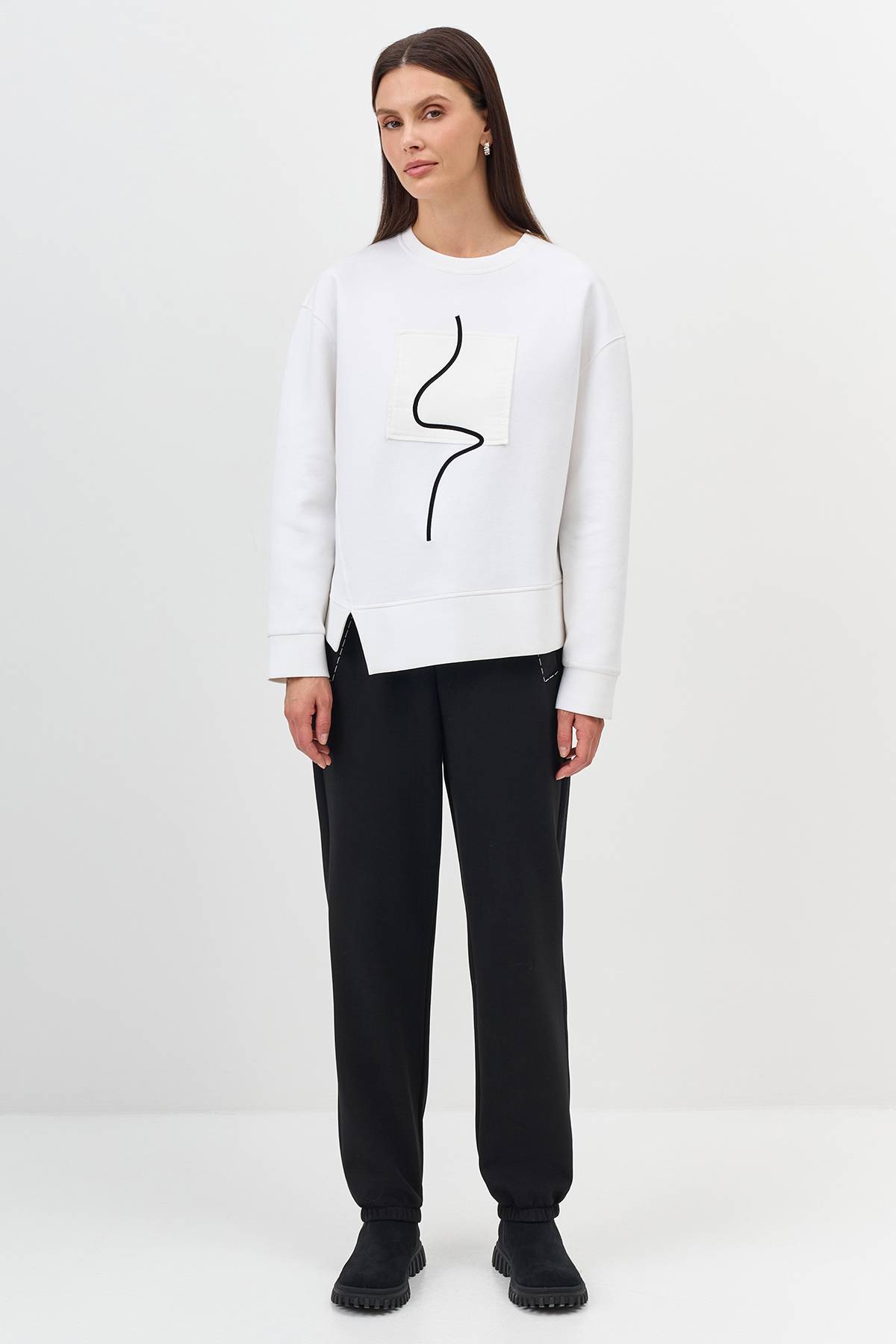 Лимитированная серия cвитшот с минималистичным принтом и ремень, 34