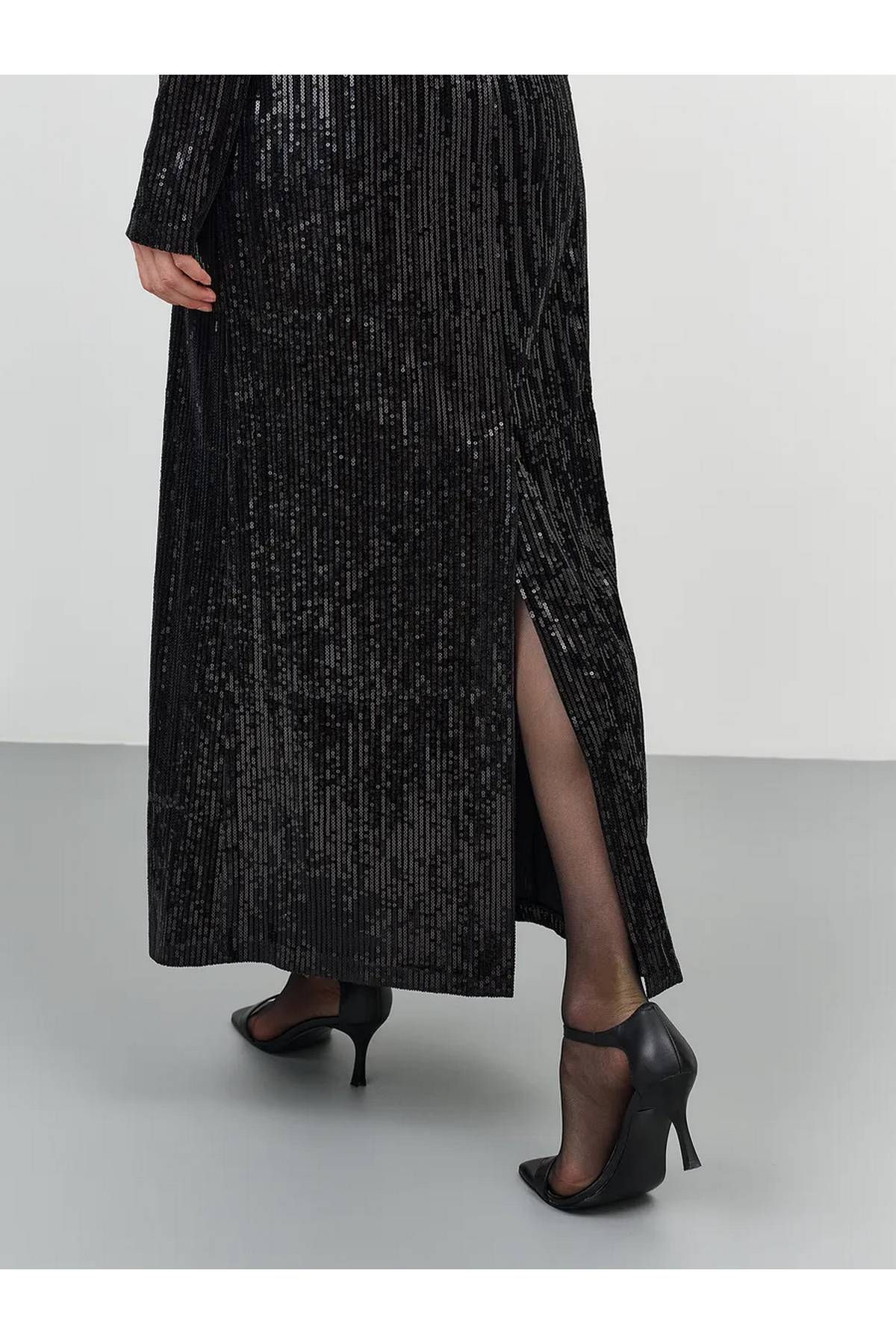 Лимитированная серия элегантное черное  вечернее платье и ремень, 42